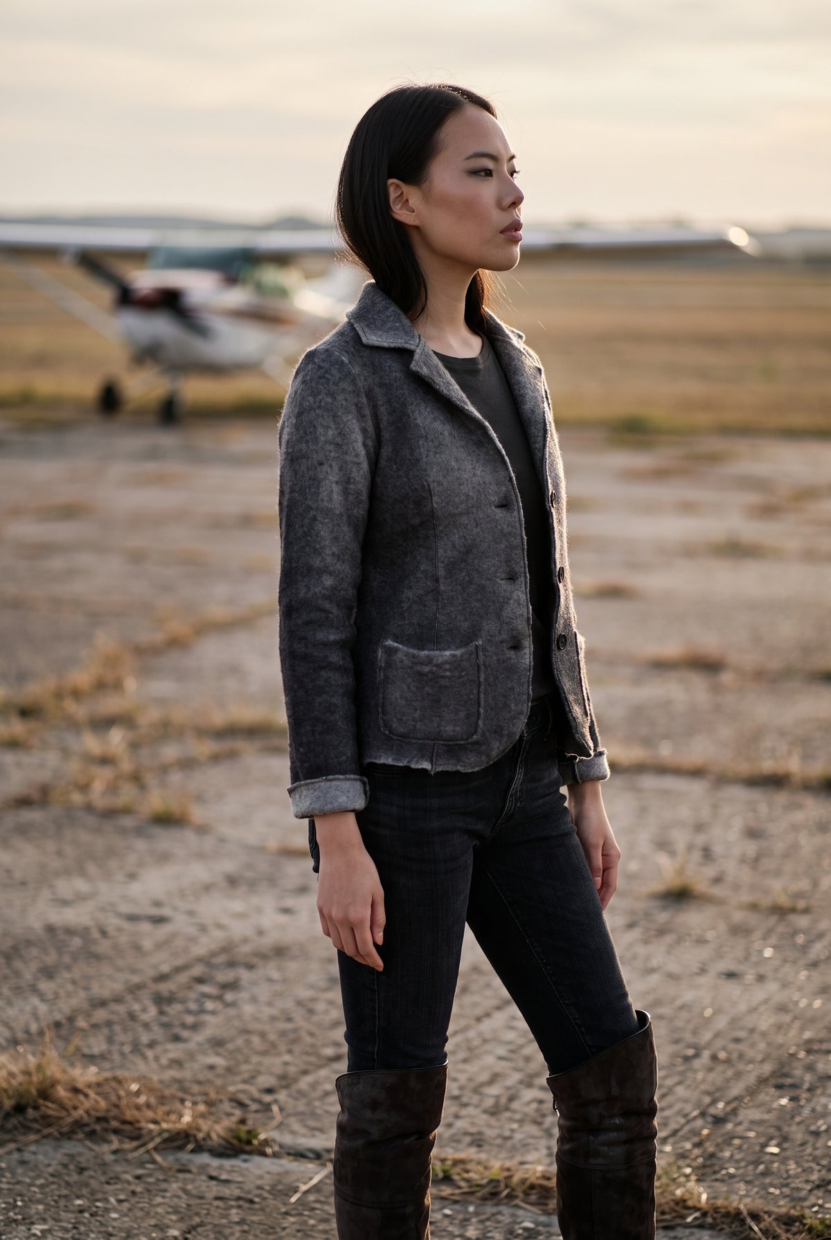 Evie Blazer Spray Art - Basalt