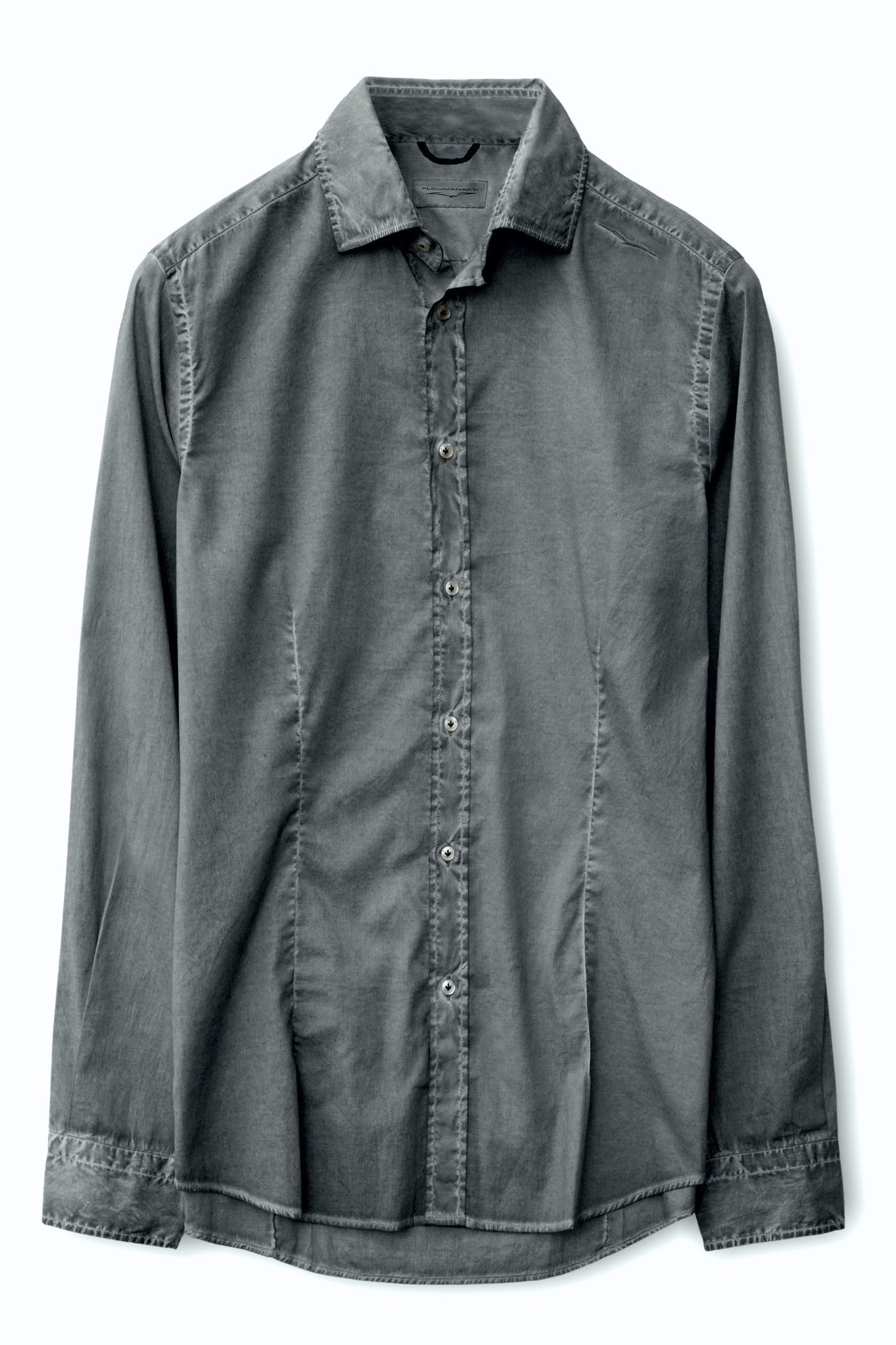 Camicia Popeline Collo Francese - Pietra