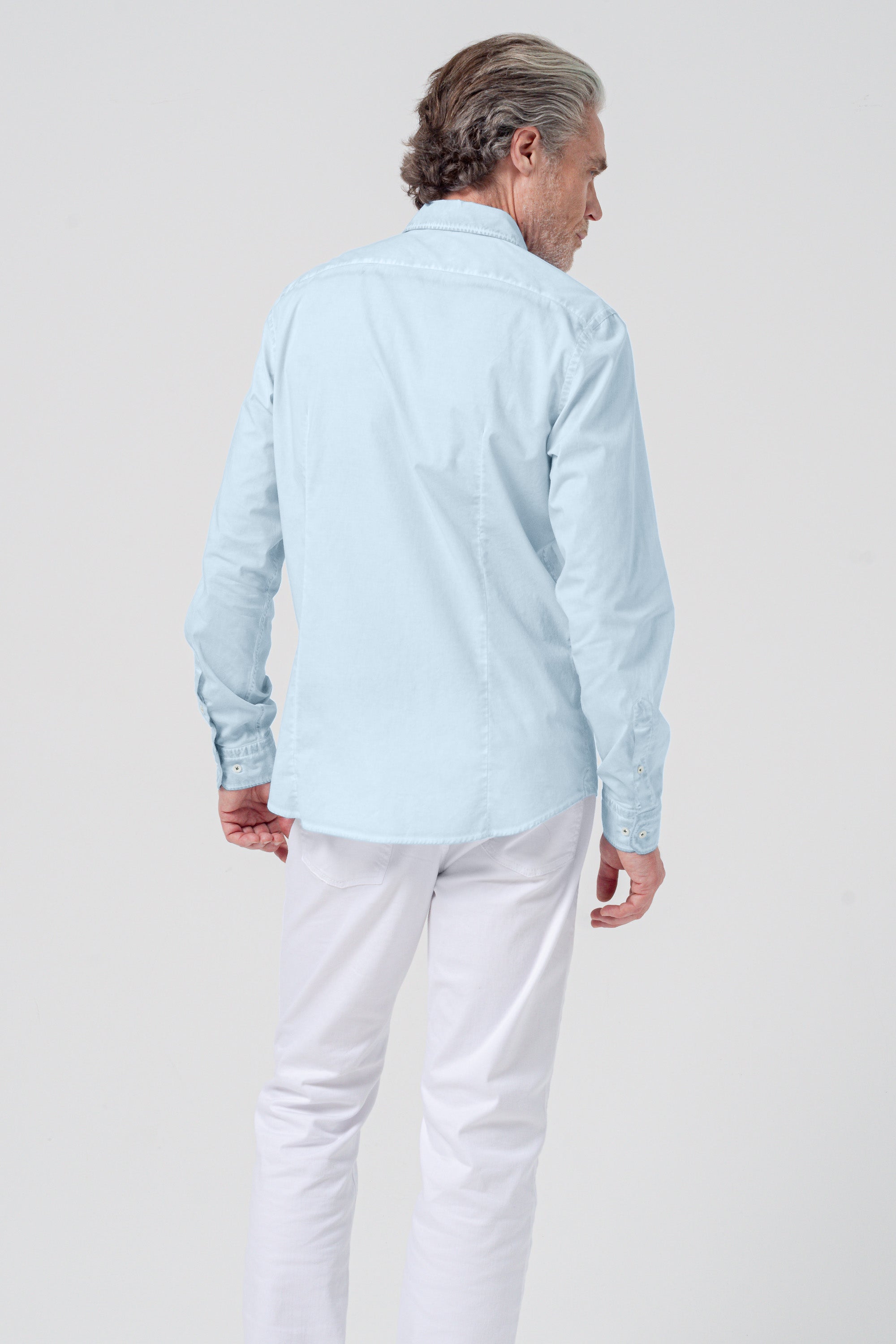 Camicia Popeline Collo Francese - Anice