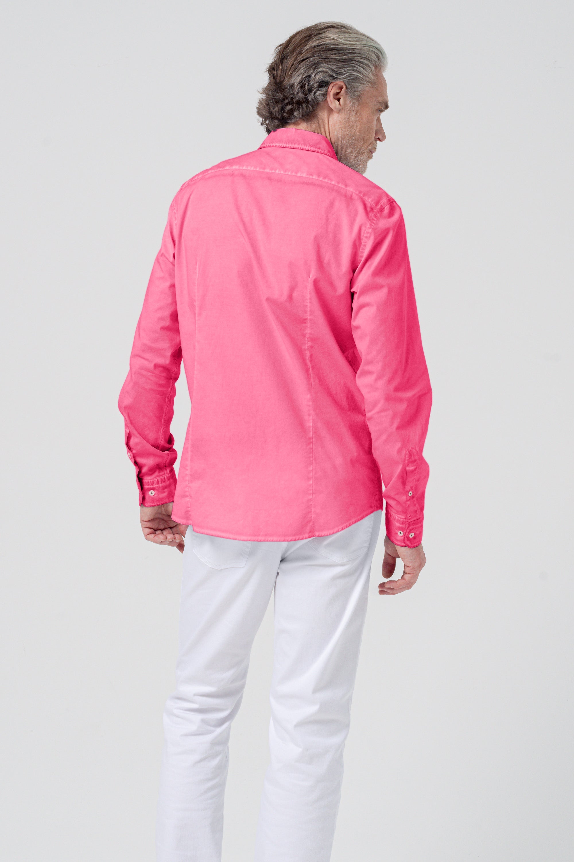 Camicia Popeline Collo Francese - Fragola