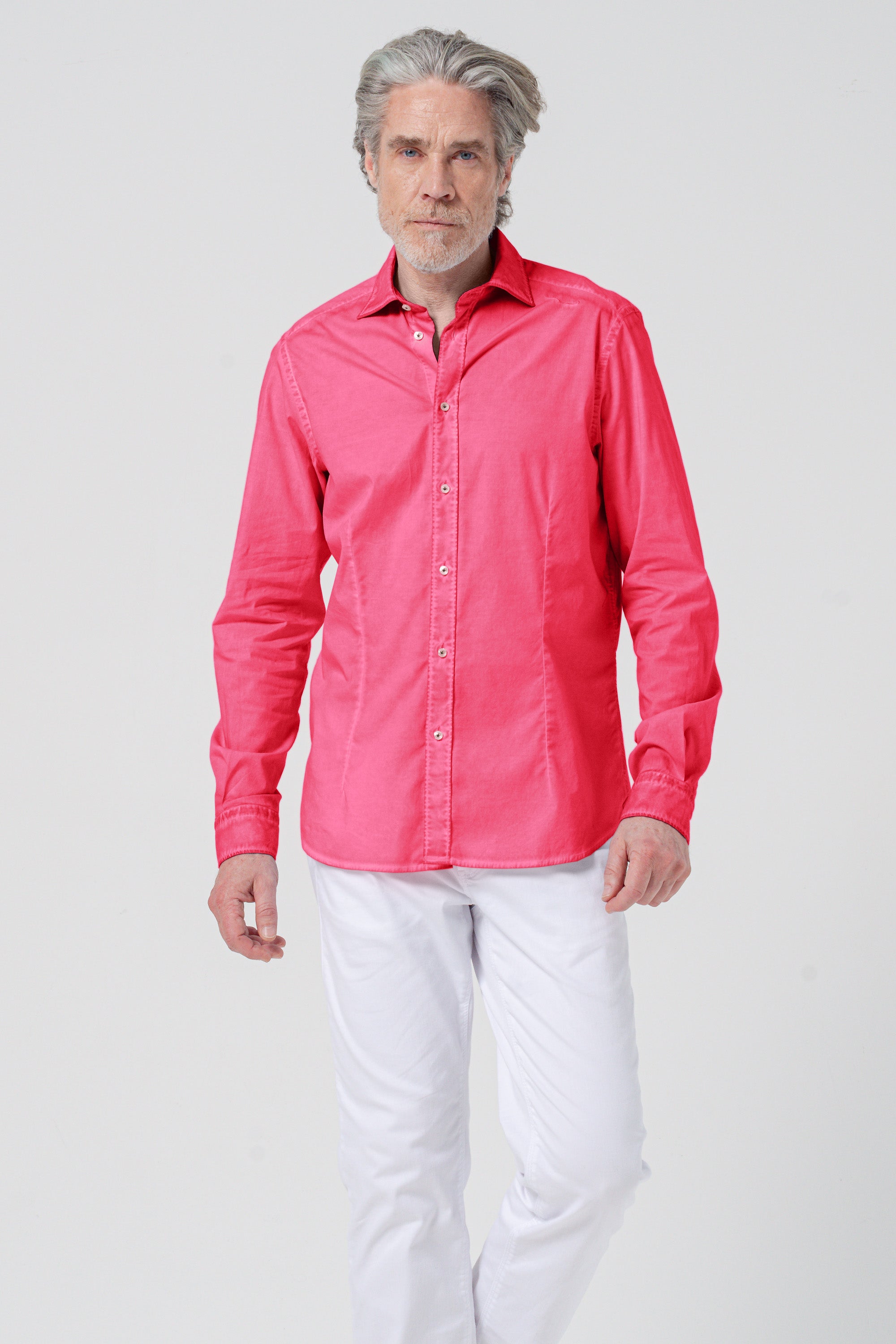 Camicia Popeline Collo Francese - Azalea
