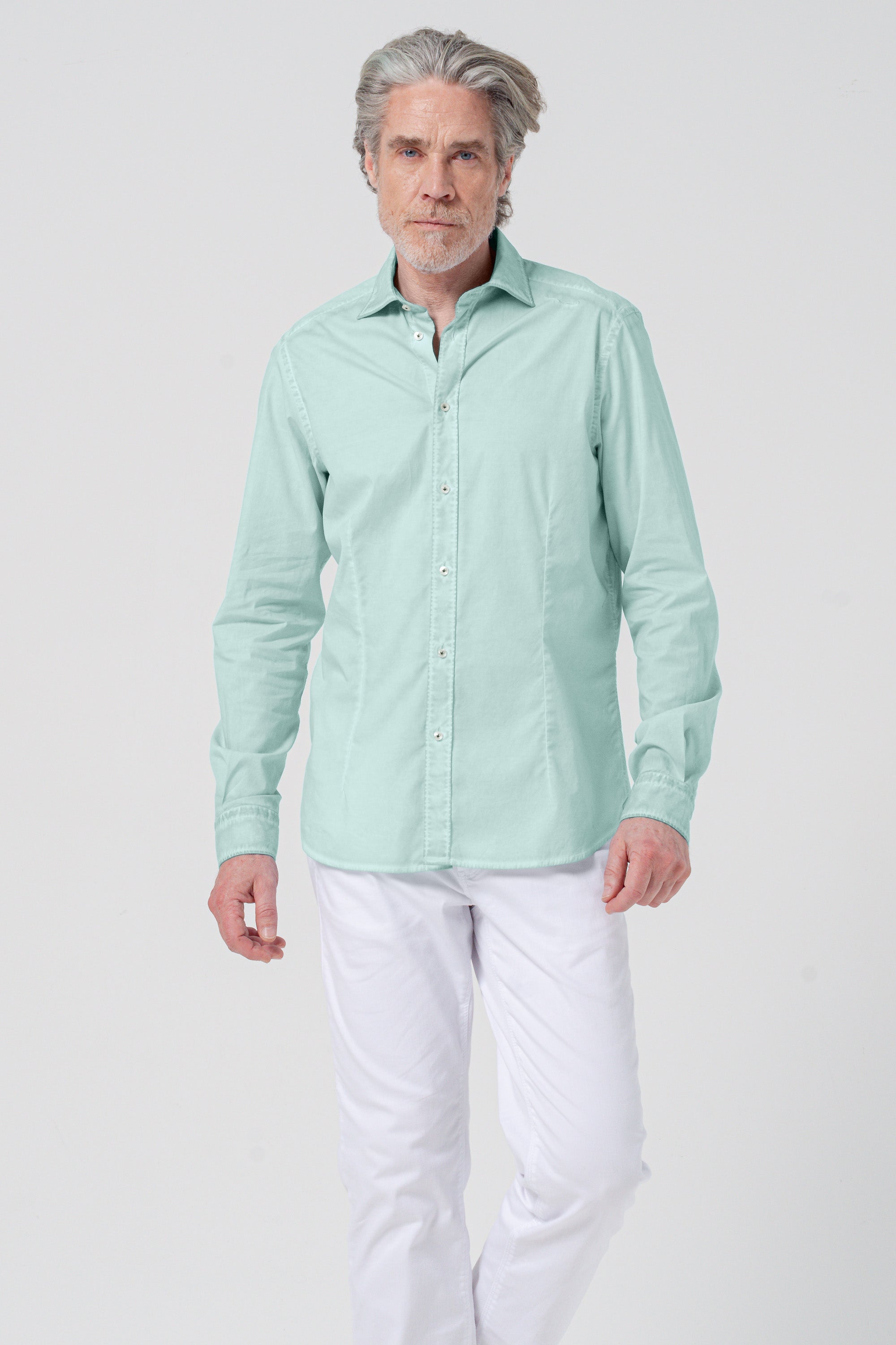 Camicia Popeline Collo Francese - Tahiti
