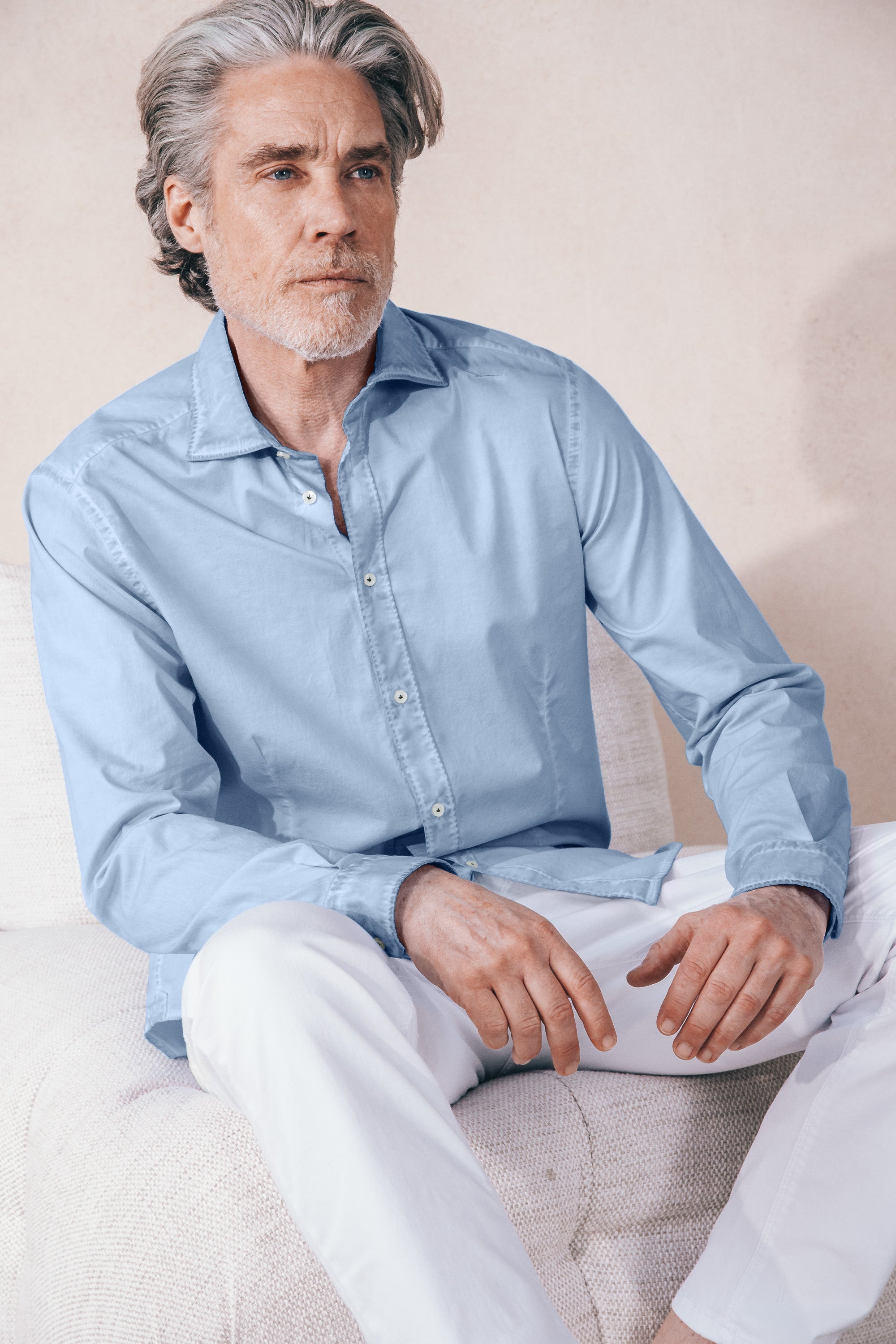 Camicia Popeline Collo Francese - Fiji