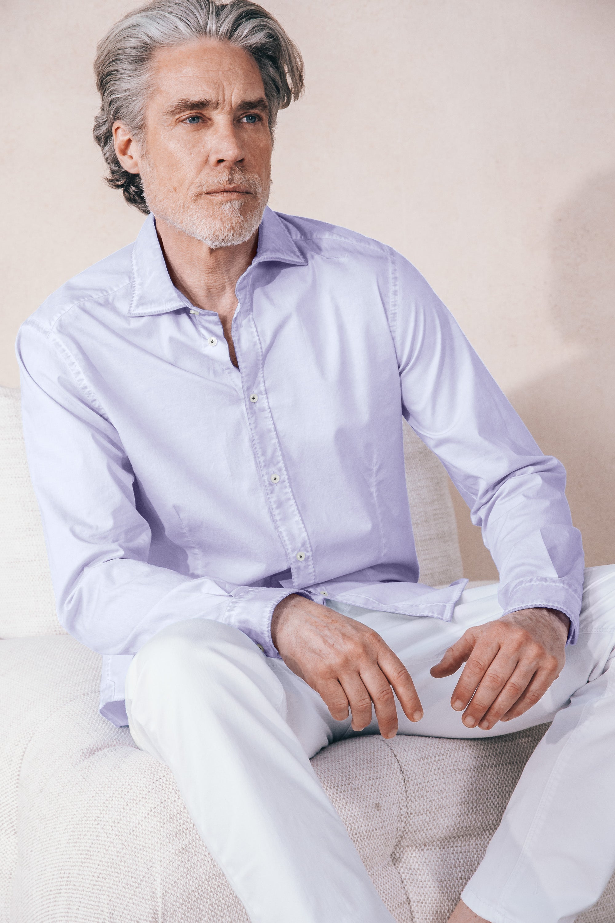 Slim Fit Poplin Shirt - Lilac