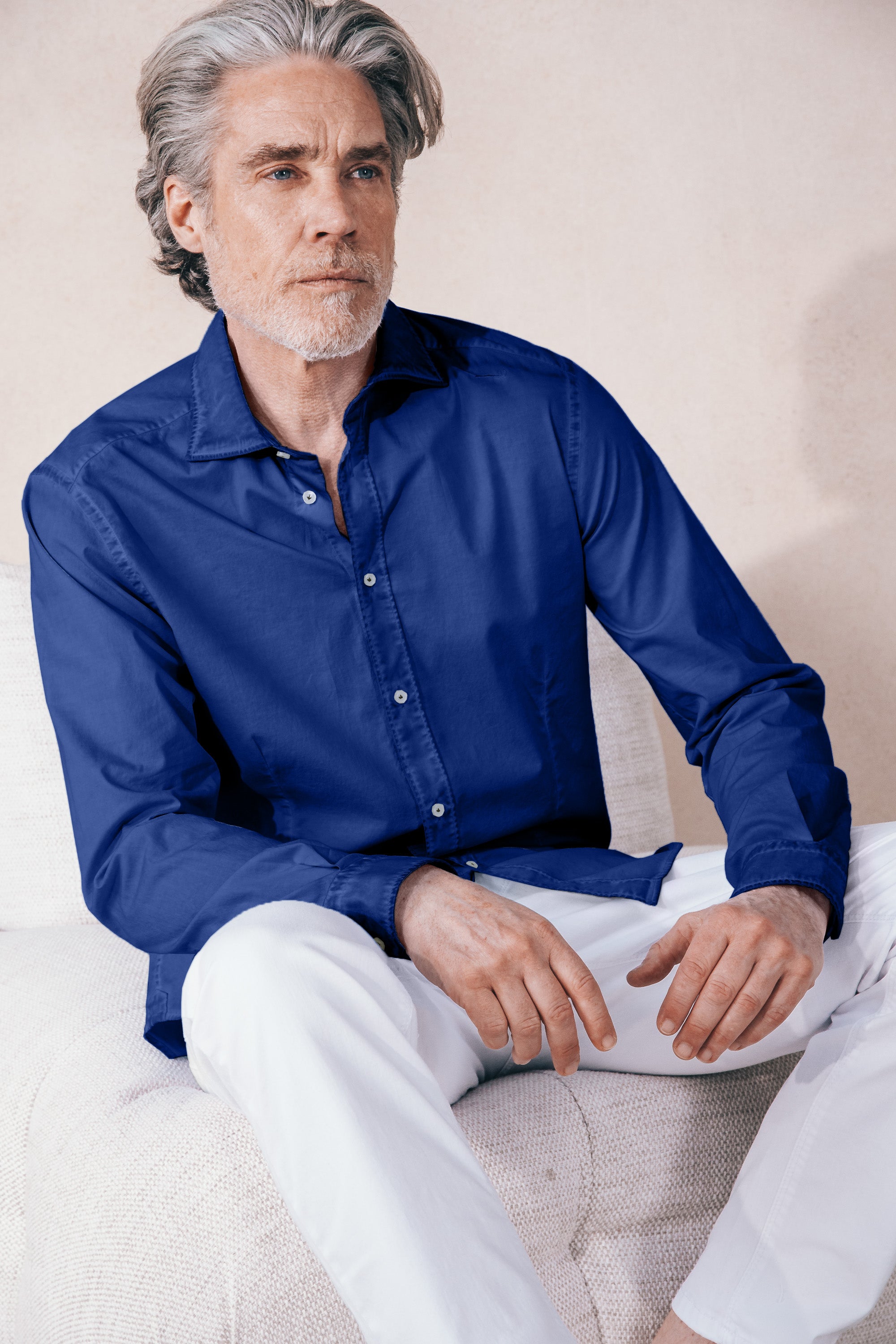 Camicia Popeline Collo Francese - Royal