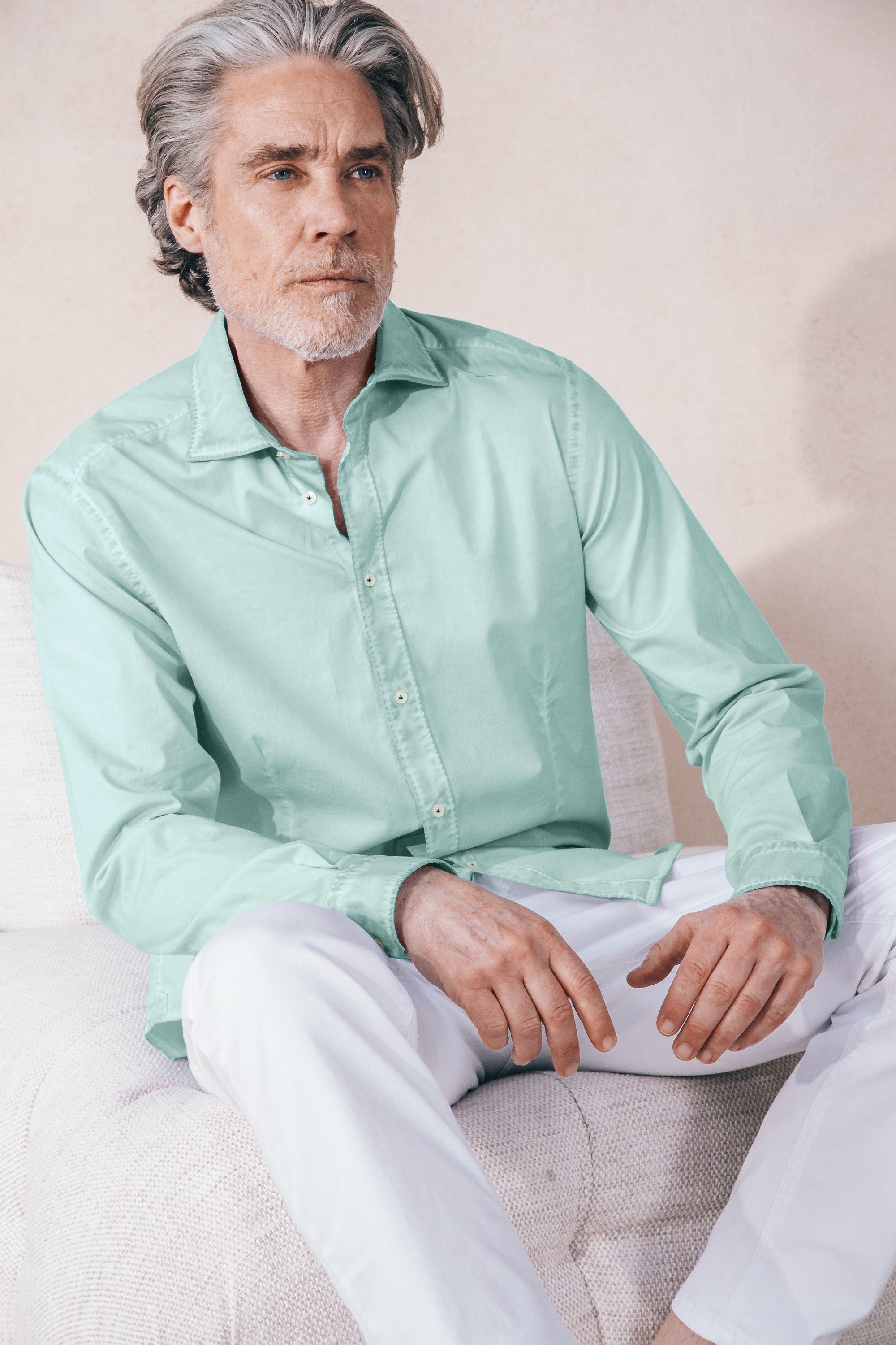 Camicia Popeline Collo Francese - Tahiti