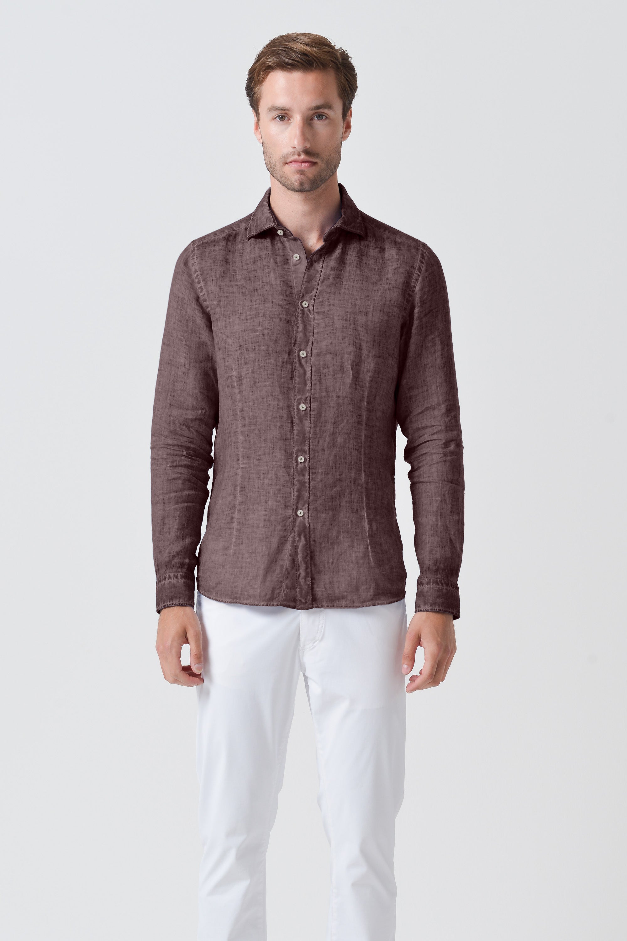 Slim Fit Linen Shirt - Caribe