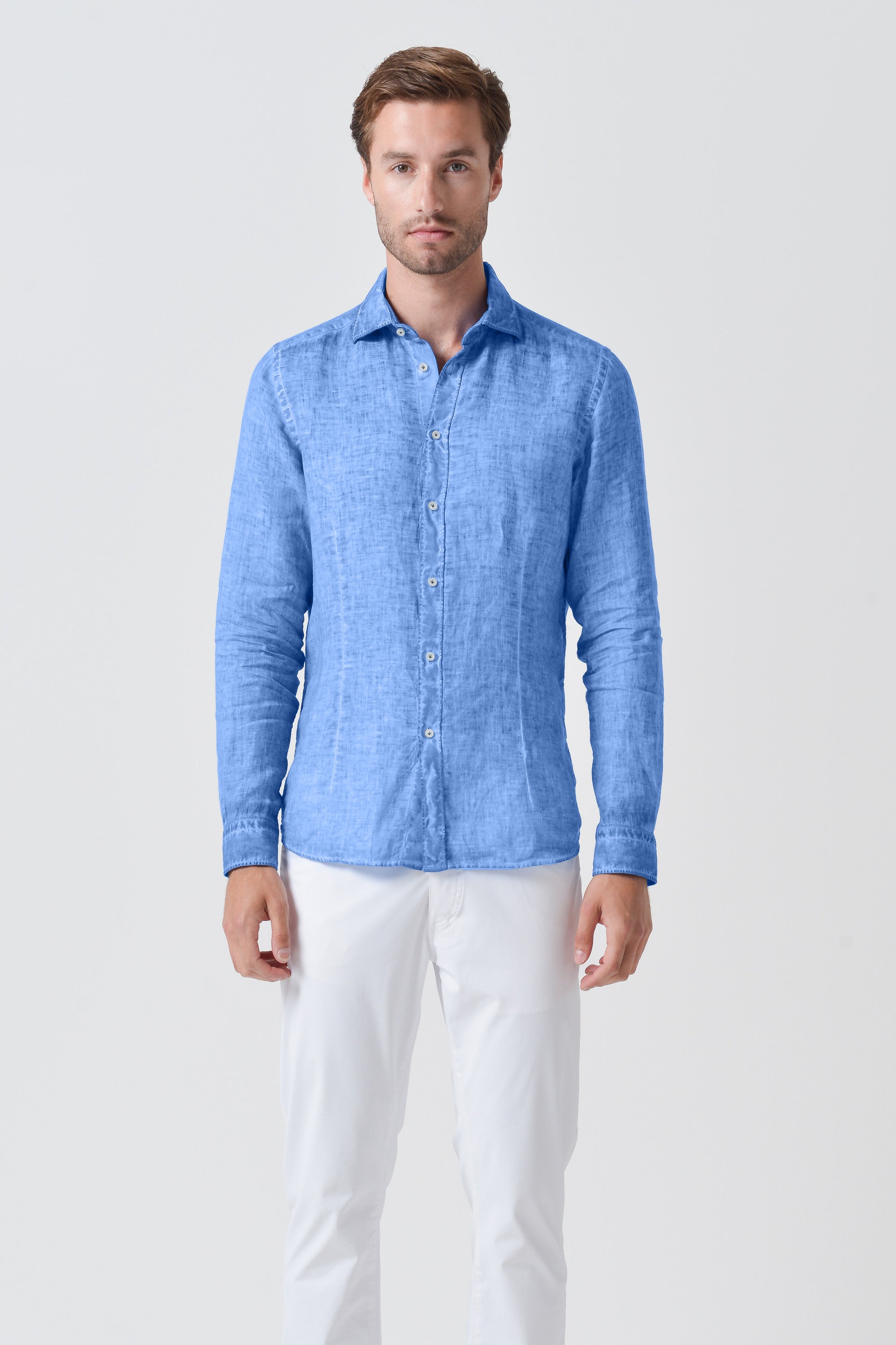 Slim Fit Linen Shirt - Santorini