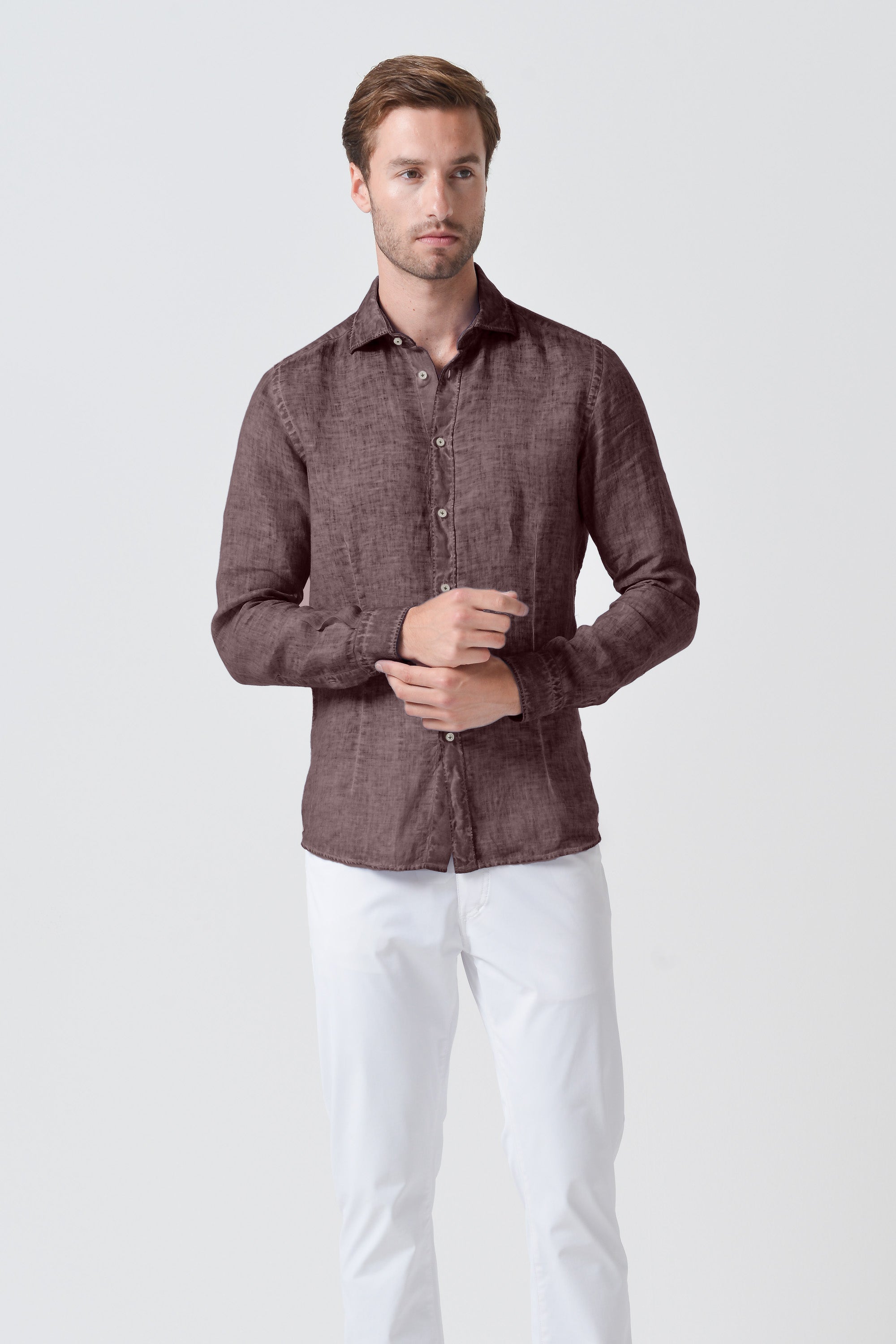 Slim Fit Linen Shirt - Caribe