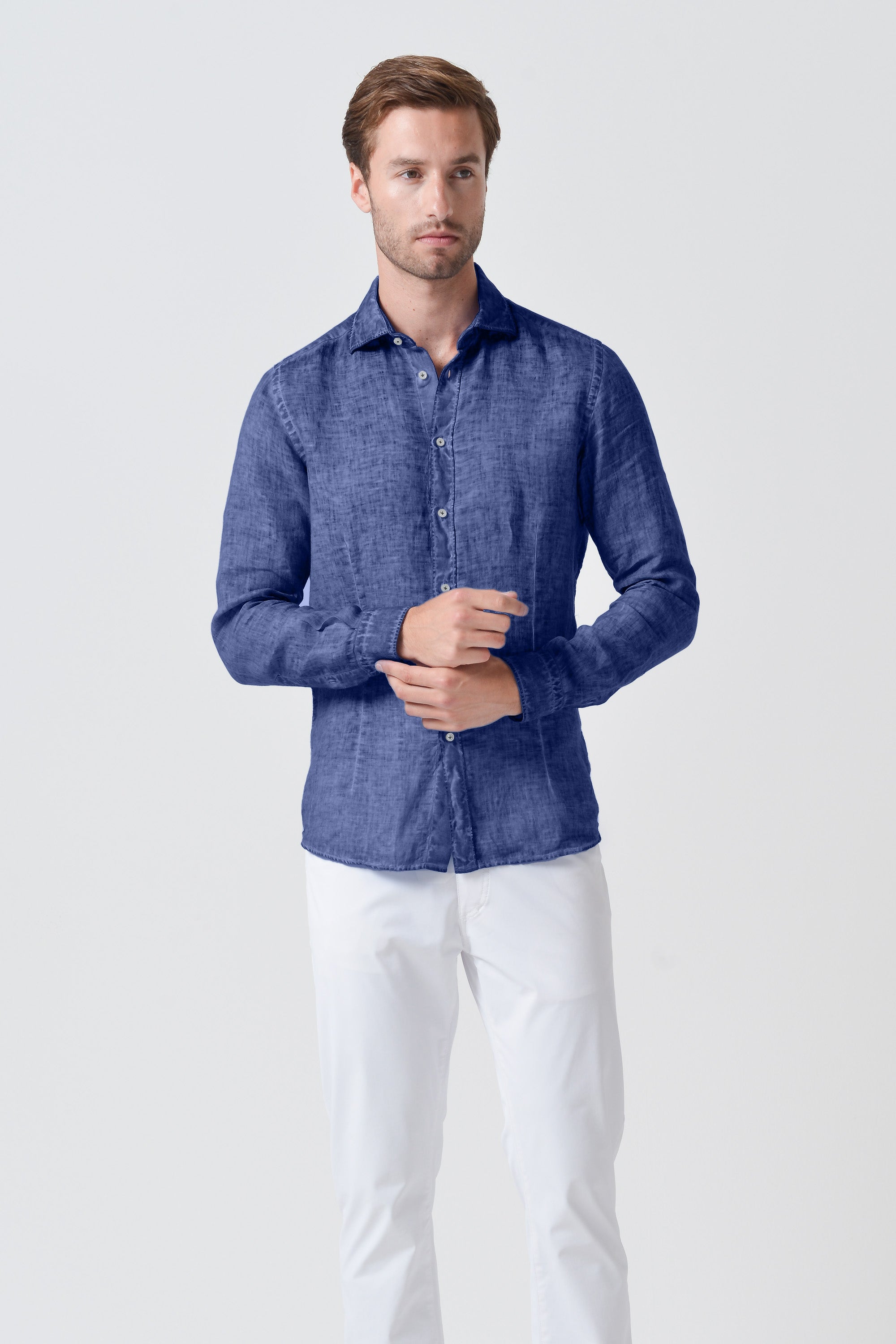 Slim Fit Linen Shirt - Whale