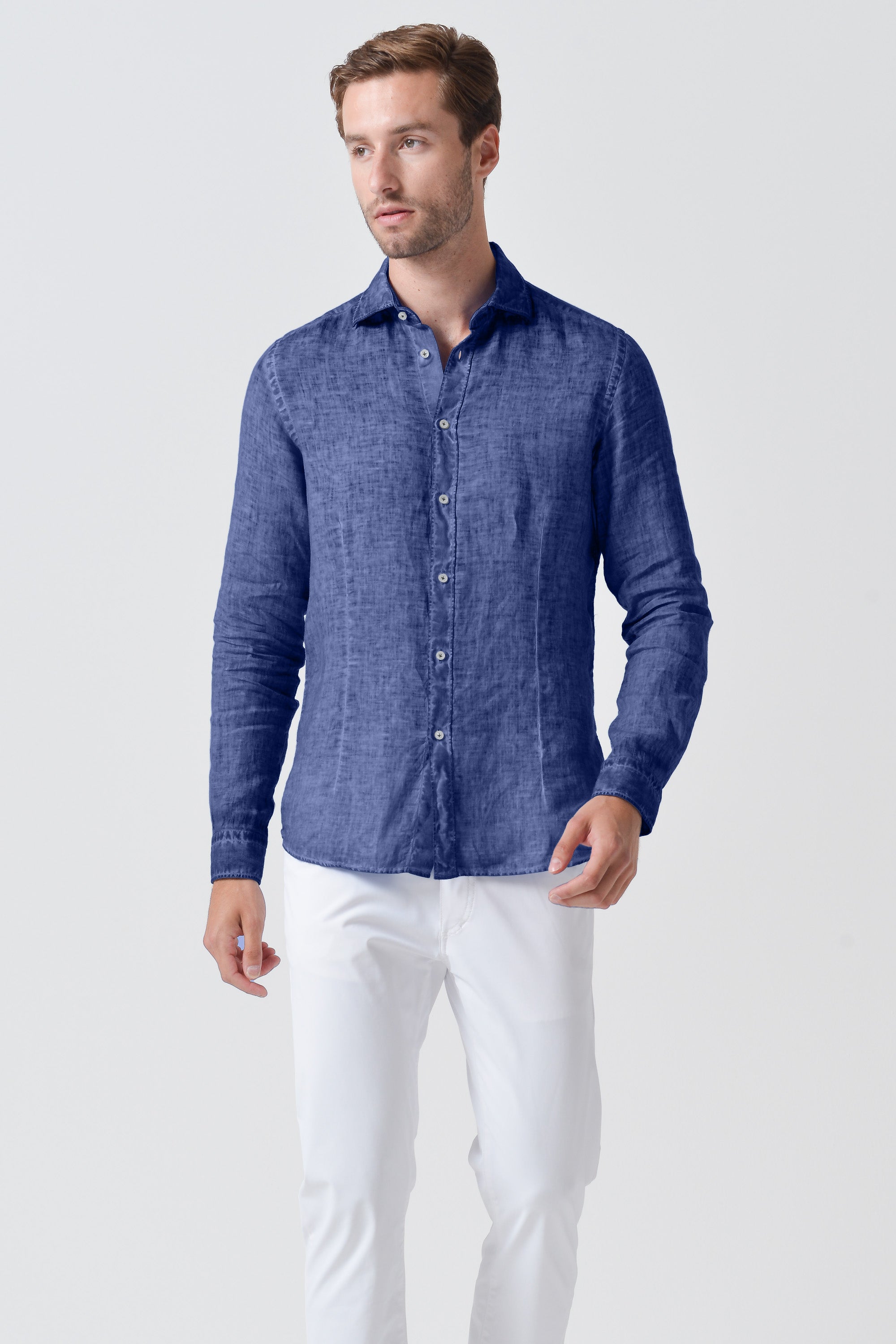Slim Fit Linen Shirt - Whale