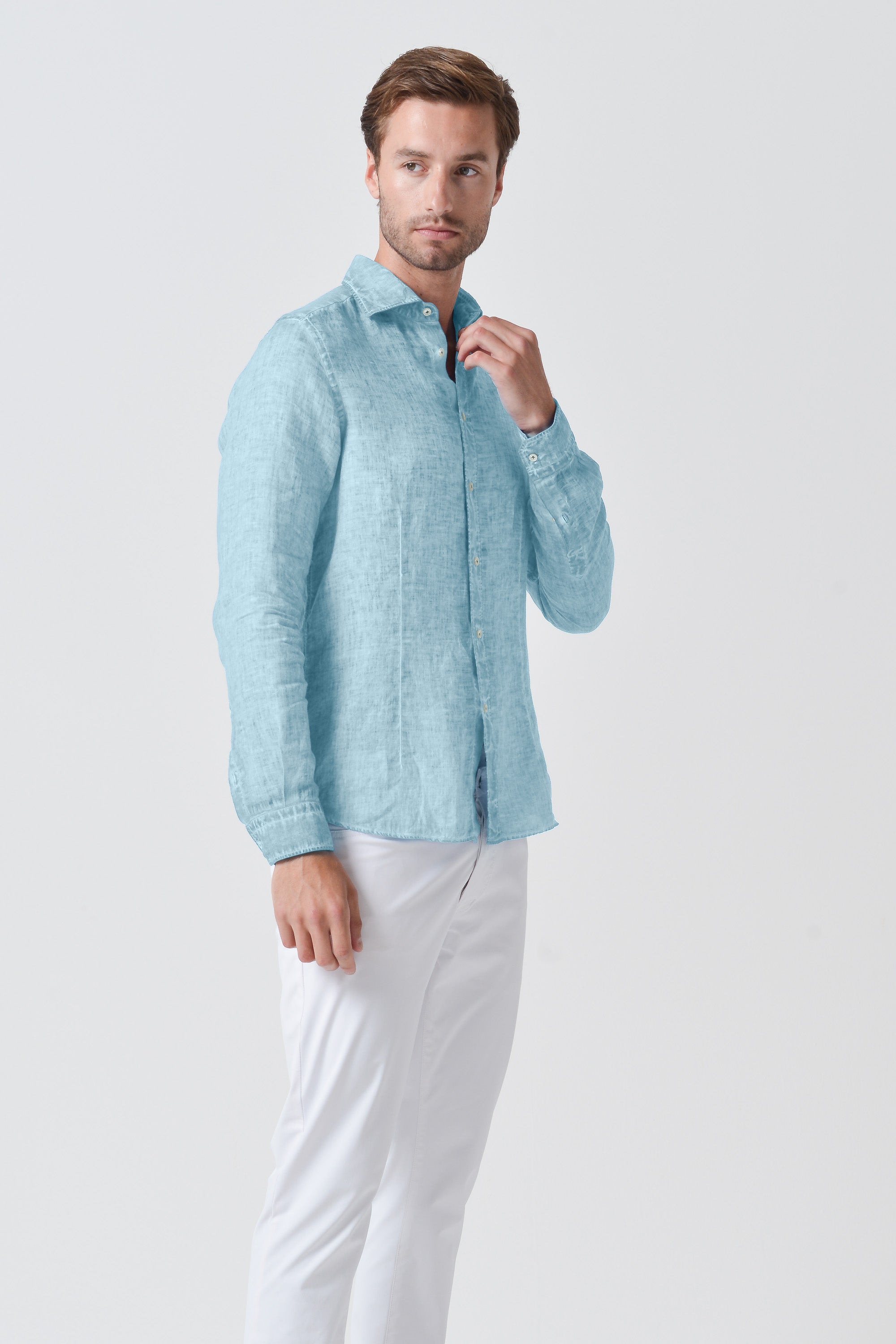Slim Fit Linen Shirt - Bora Bora