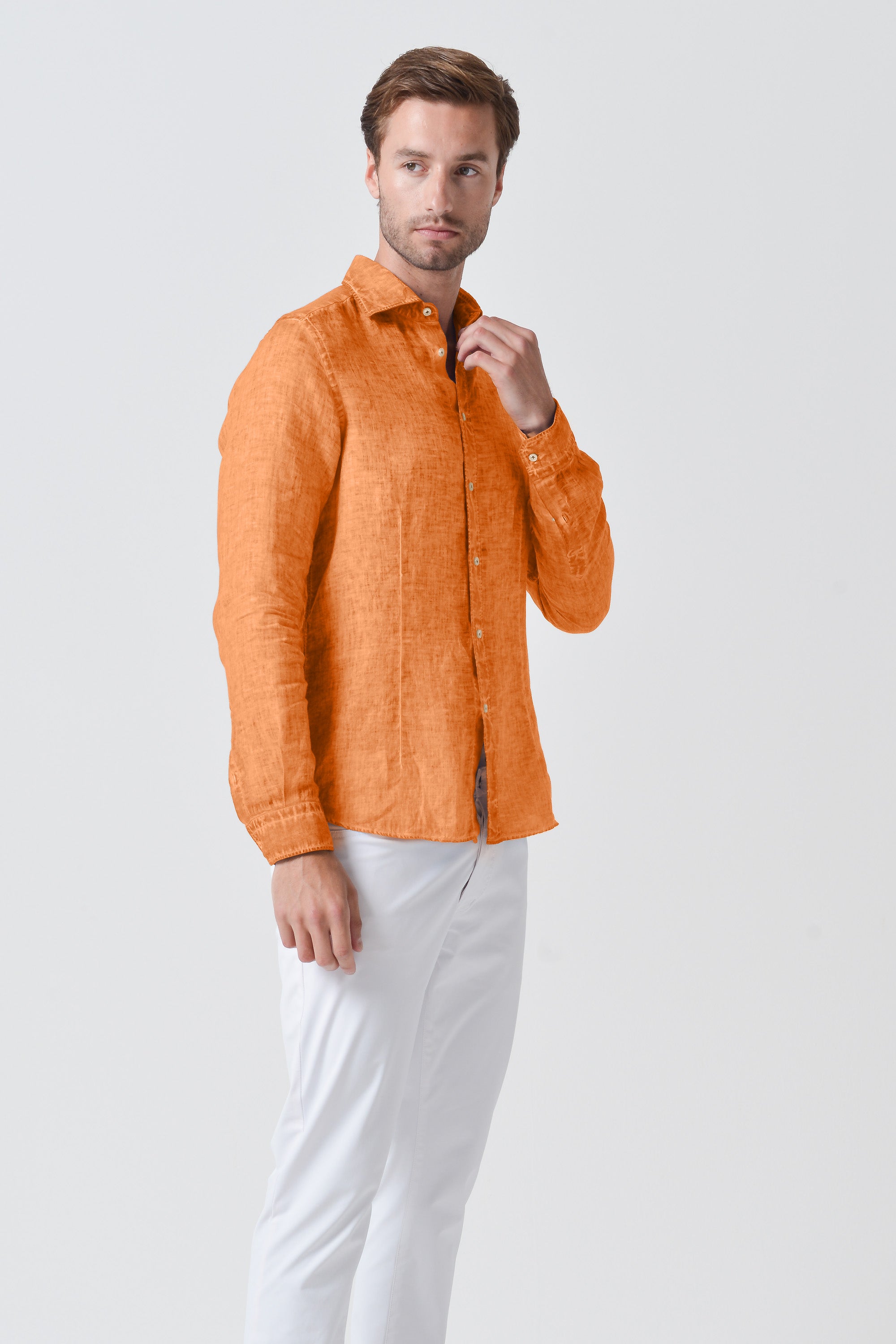 Camicia French Lino - Albicocca