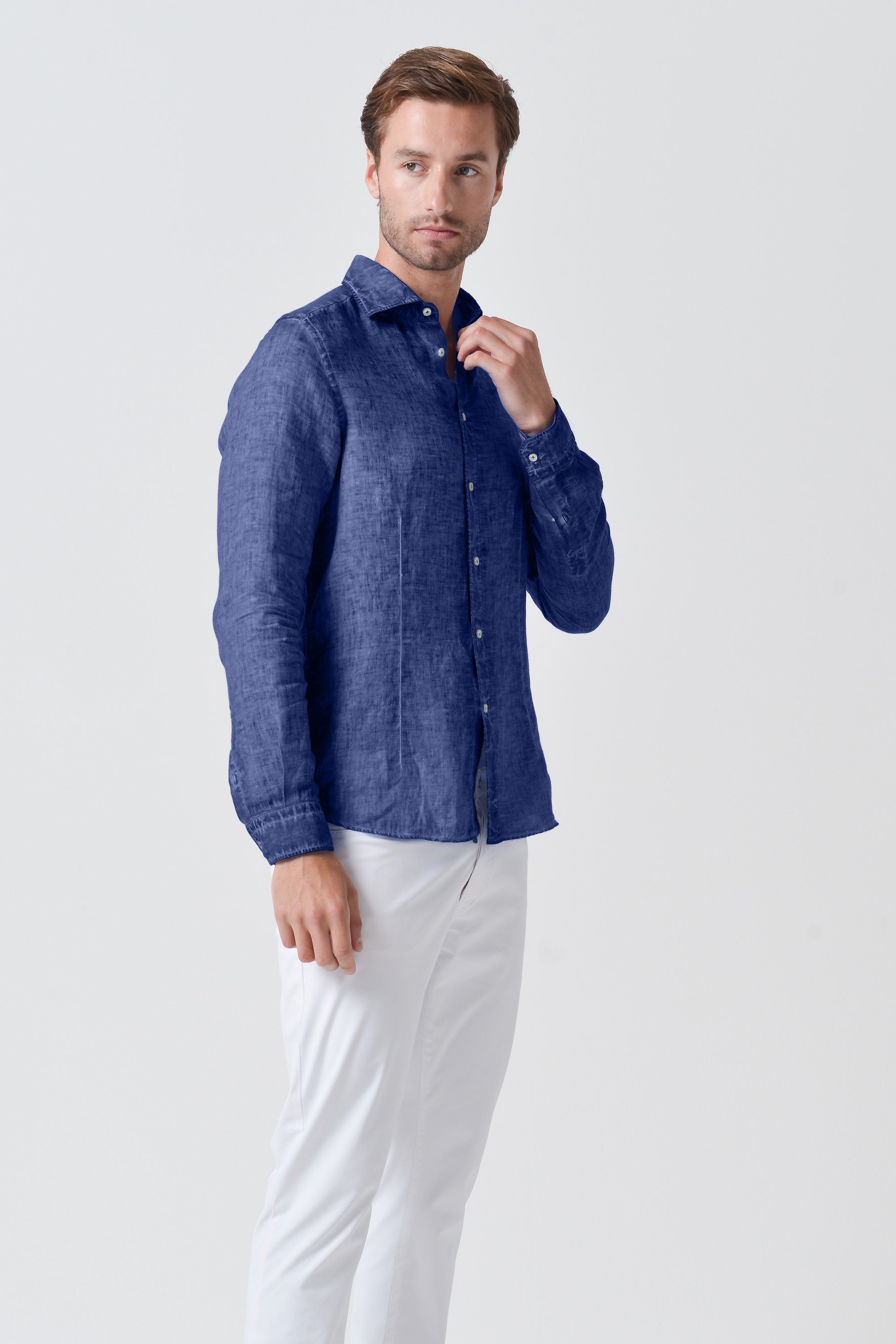 Slim Fit Linen Shirt - Whale