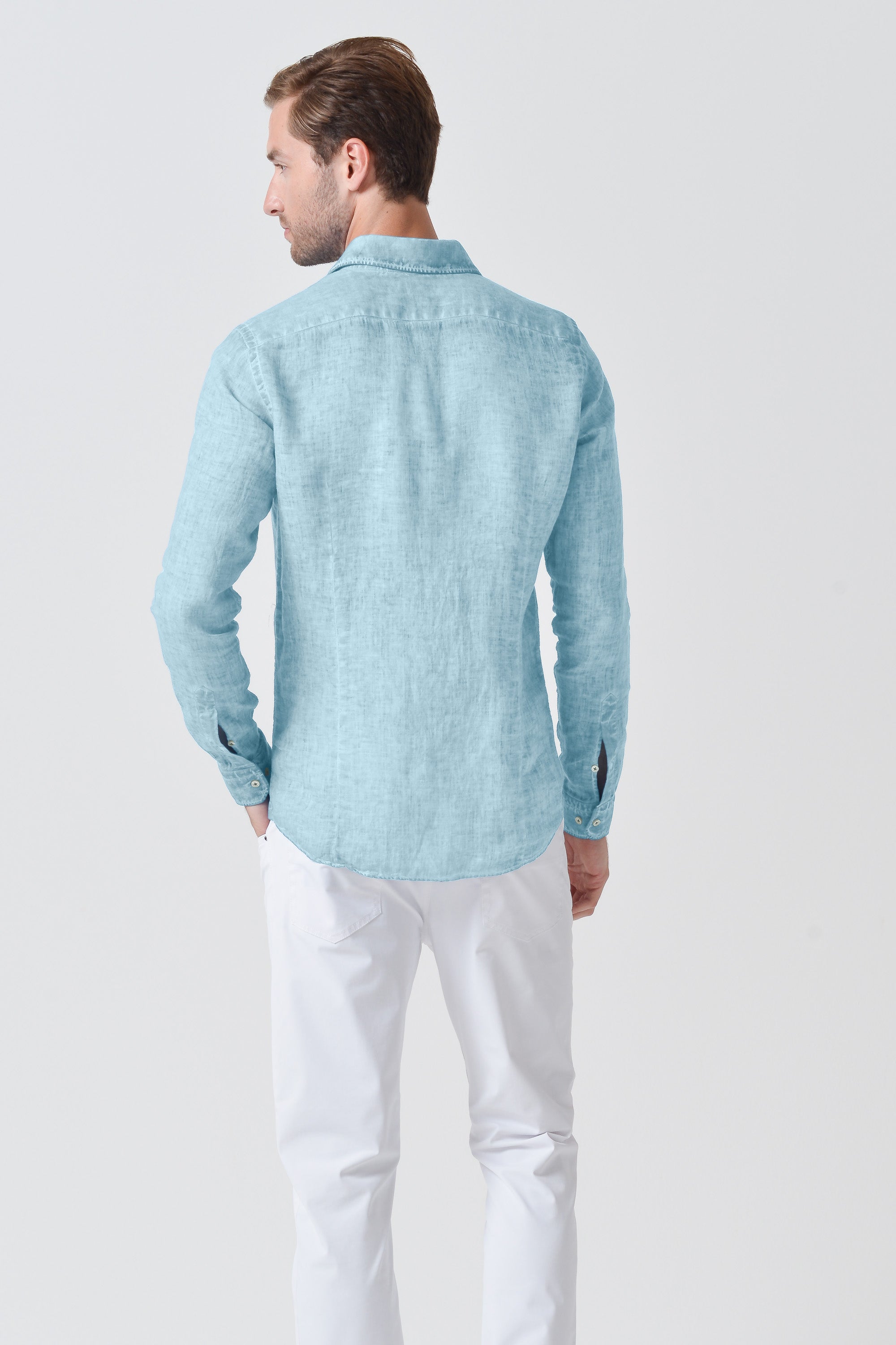 Slim Fit Linen Shirt - Bora Bora