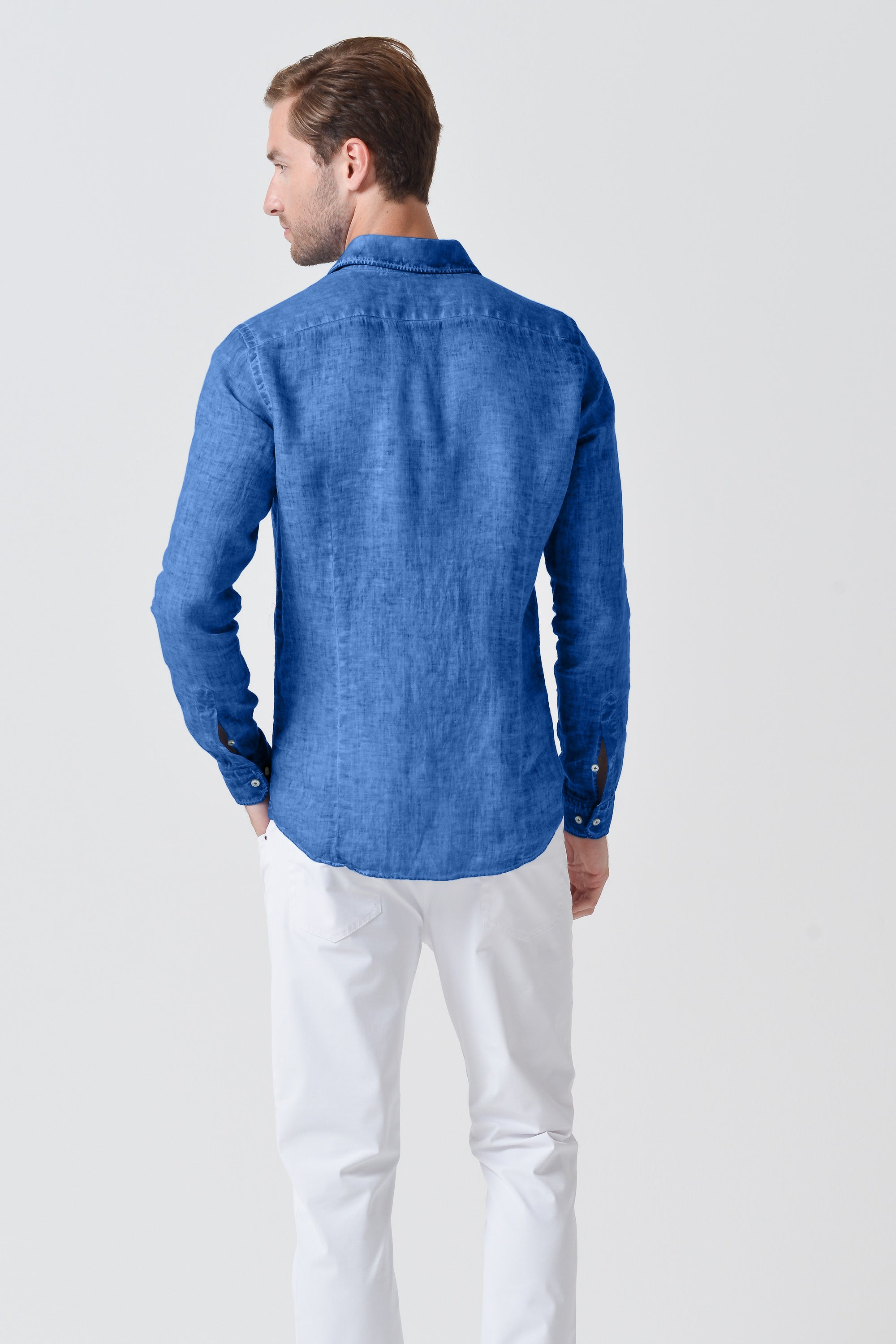 Slim Fit Linen Shirt - Oceano