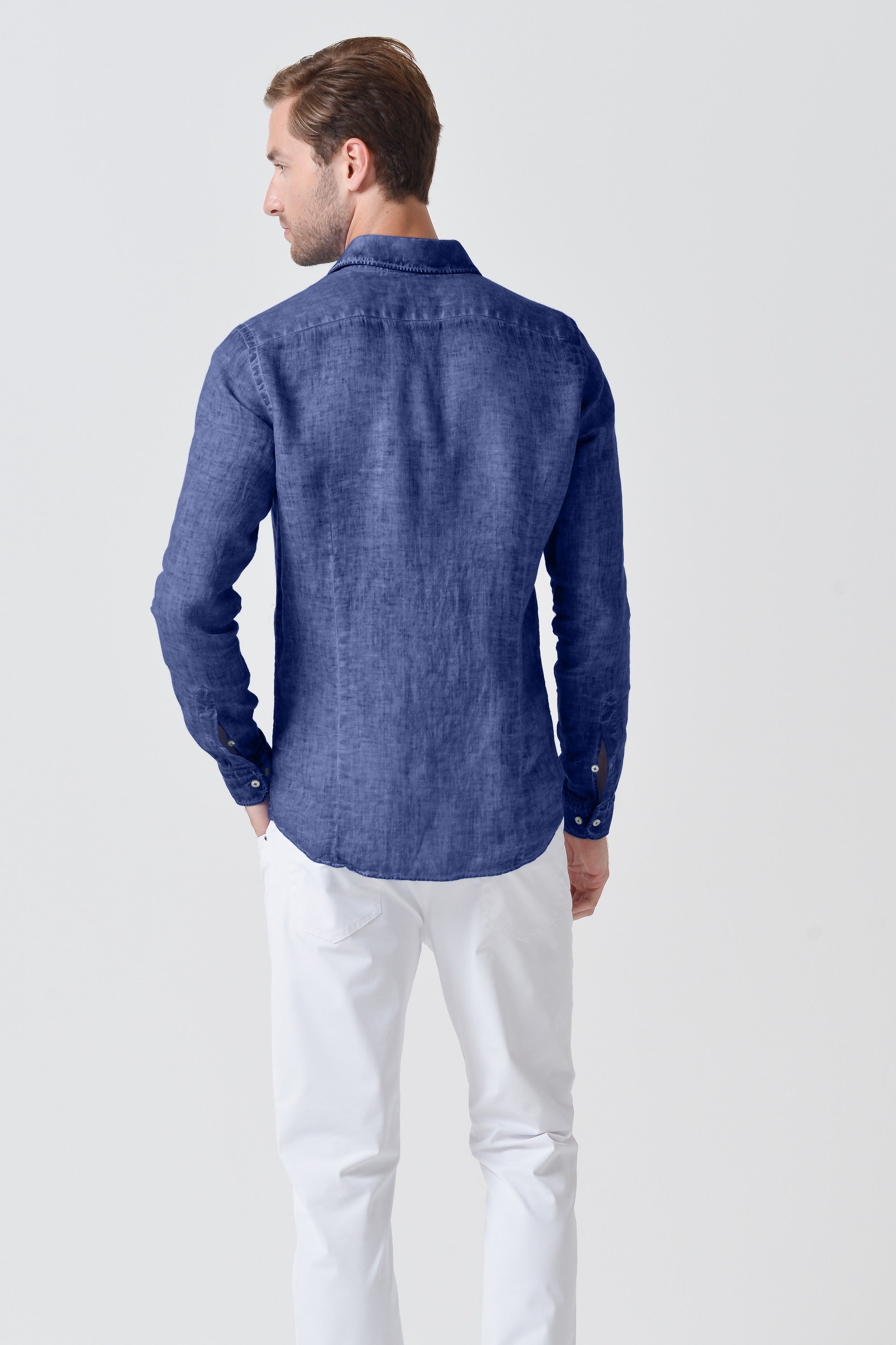 Slim Fit Linen Shirt - Whale