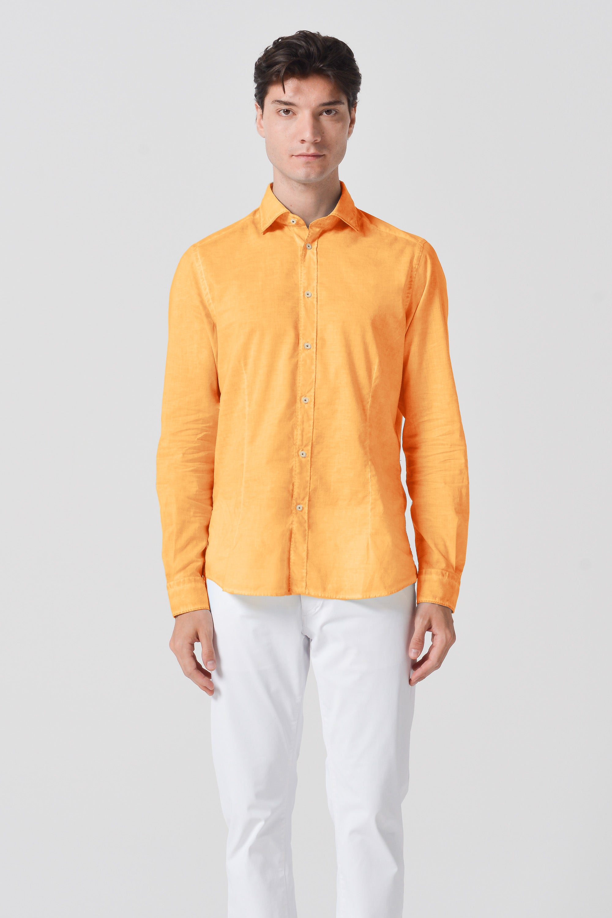 Slim Fit Voile Shirt - Apricot