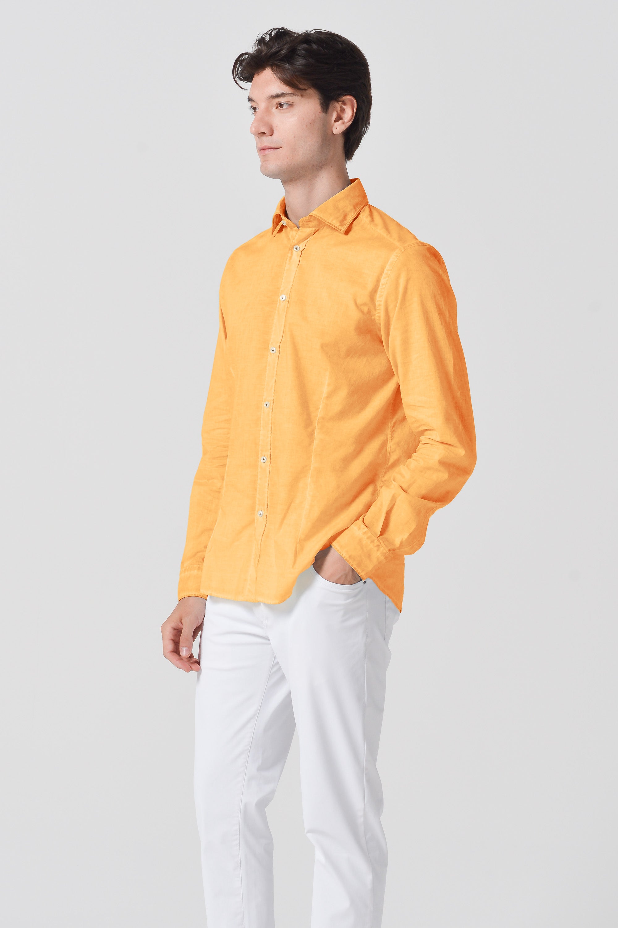 Camicia Slim Cotone Voile - Apricot