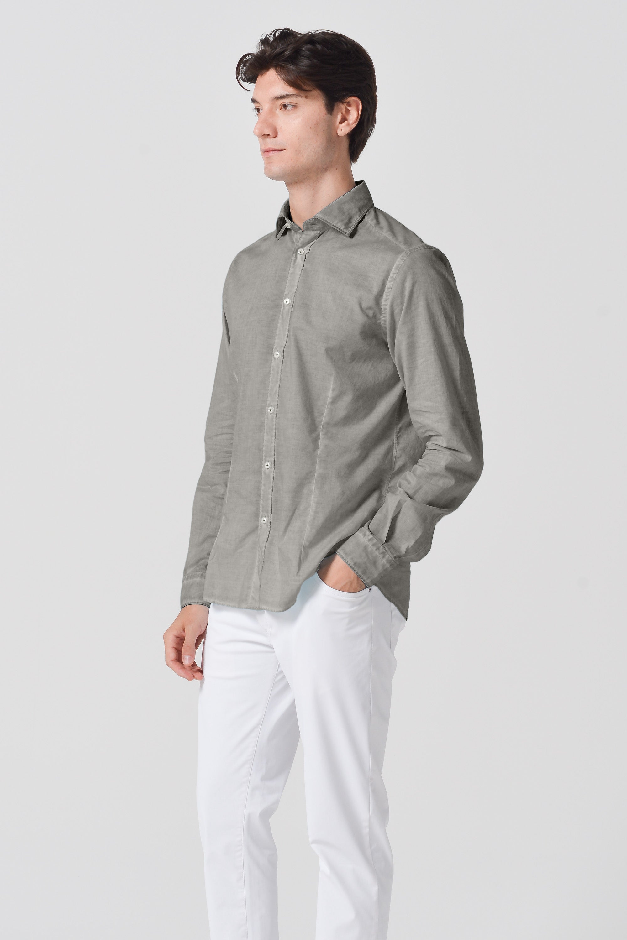 Camicia Slim Cotone Voile - Dolphin
