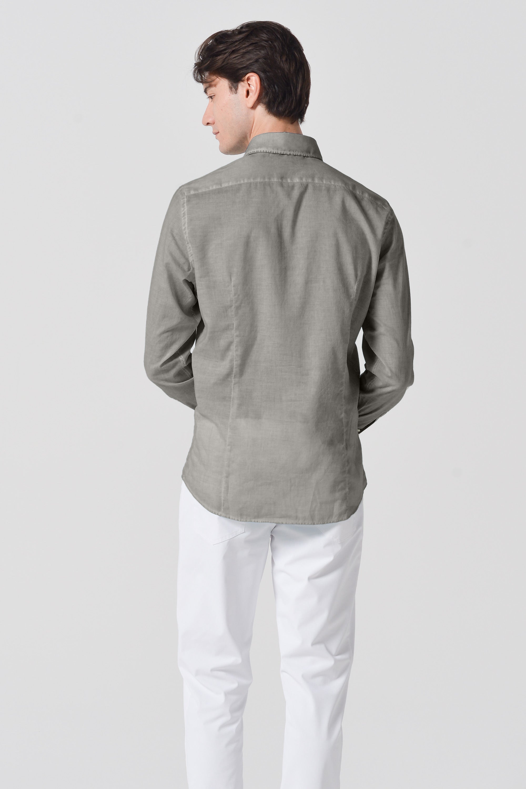 Camicia Slim Cotone Voile - Dolphin