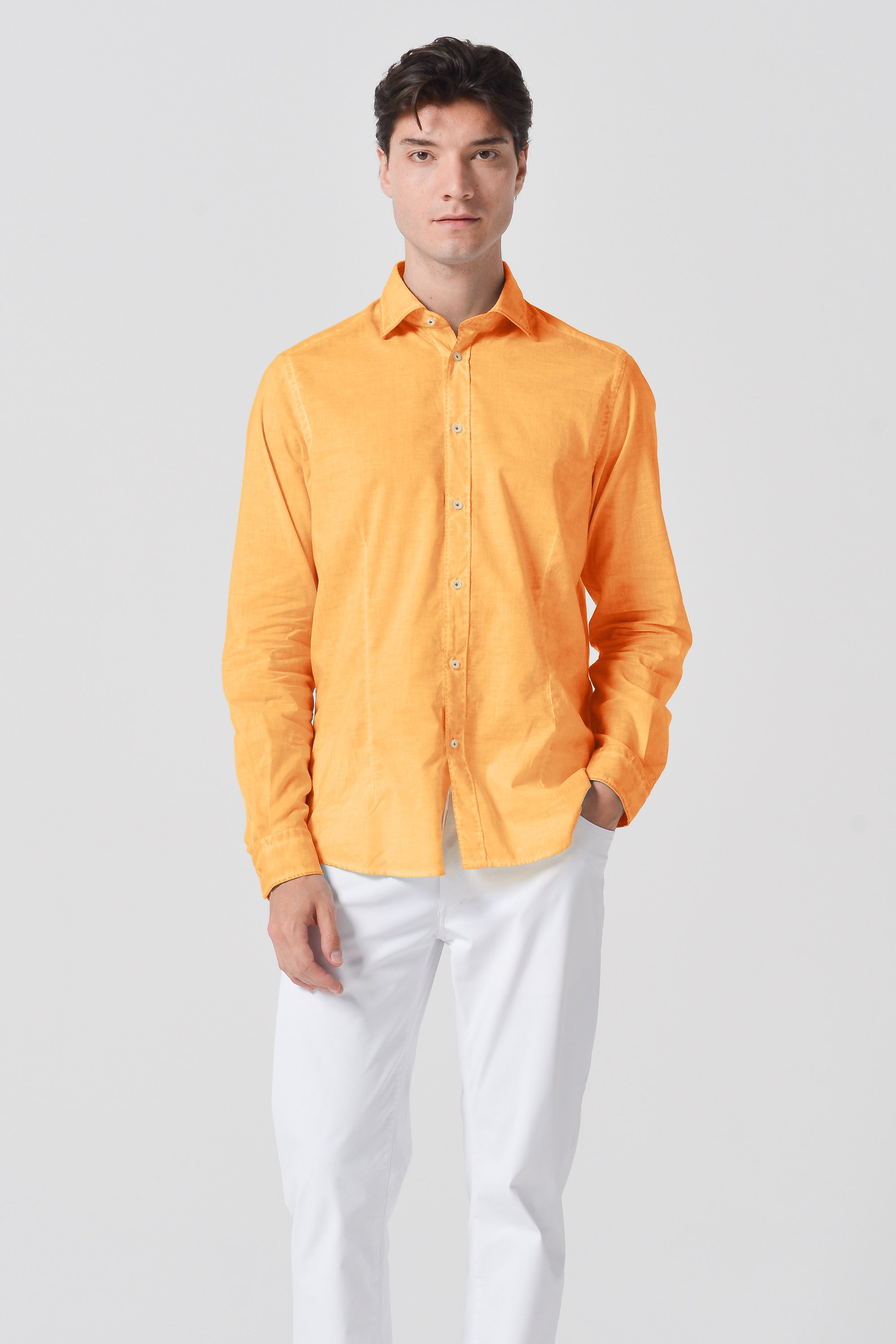 Camicia Slim Cotone Voile - Apricot
