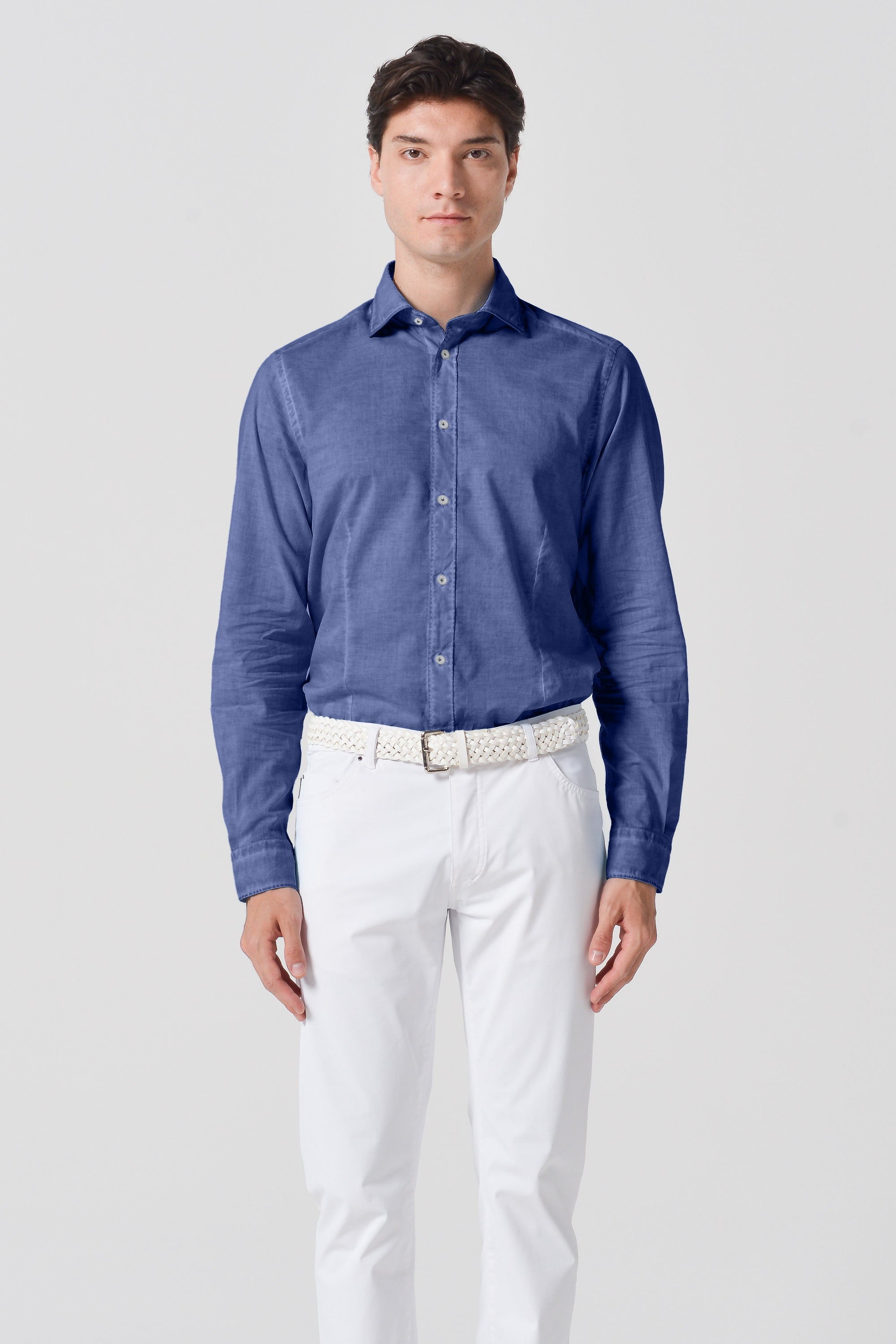 Camicia Slim Cotone Voile - Whale