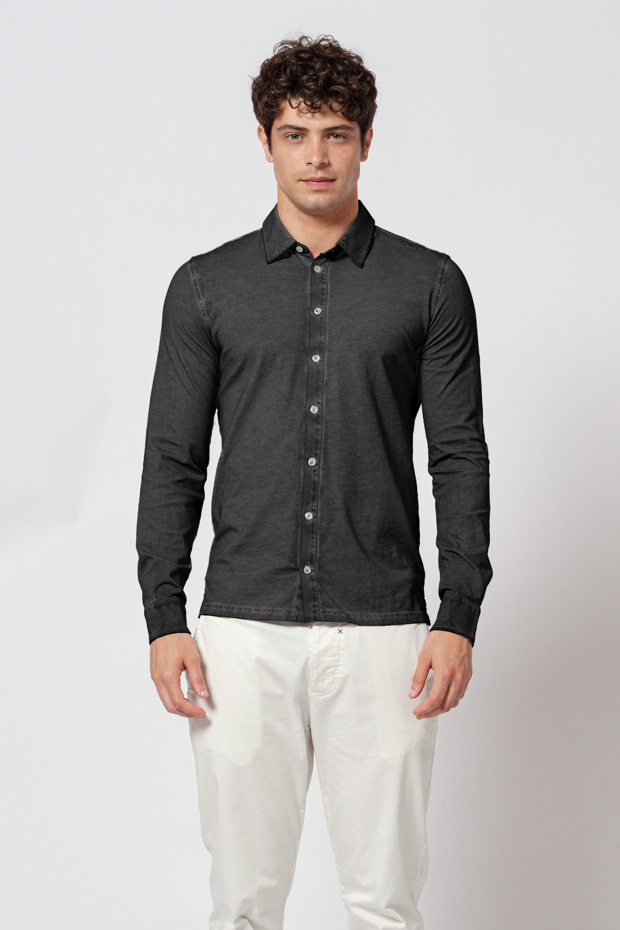 Cotton Jersey Shirt - Pietra