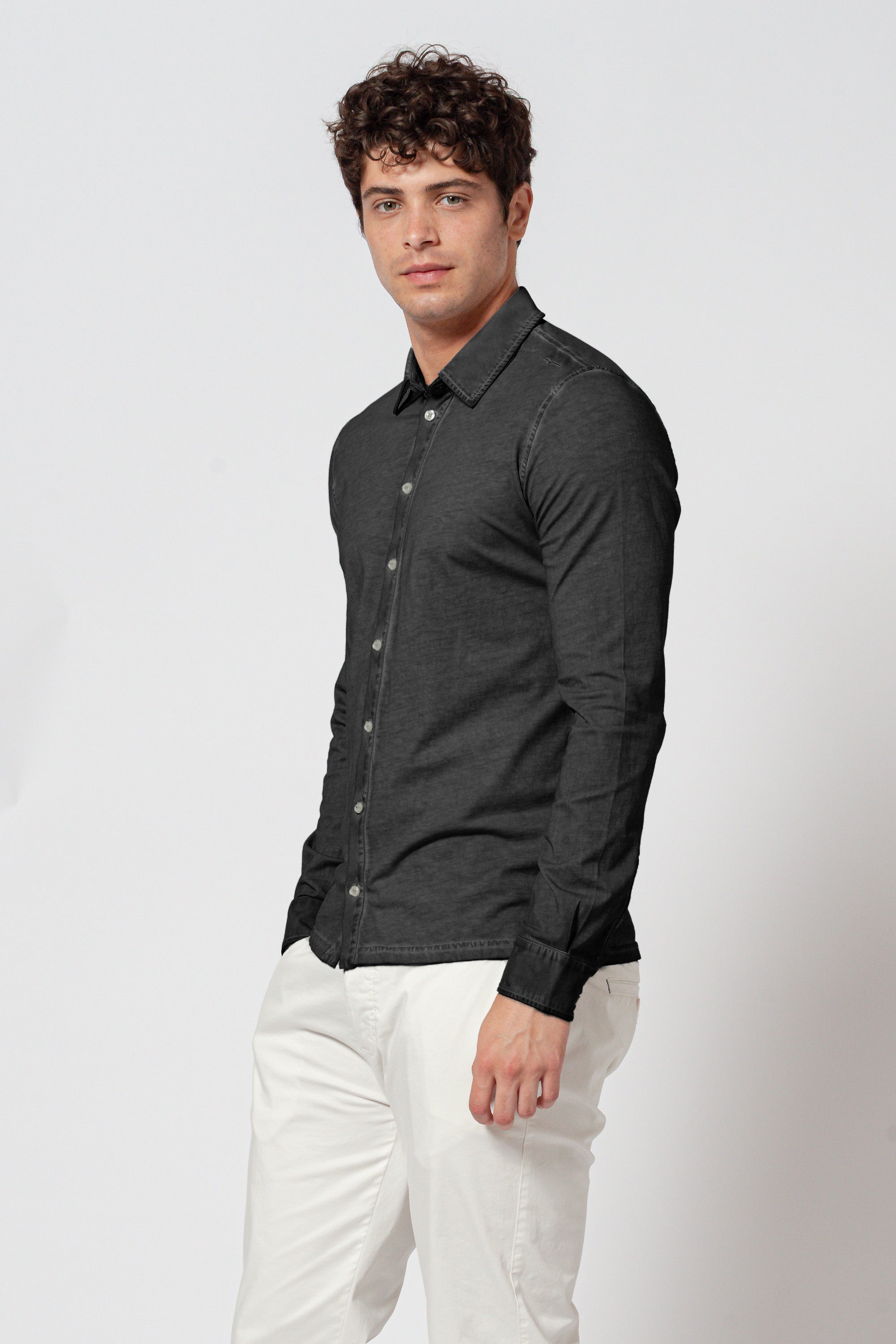 Cotton Jersey Shirt - Pietra