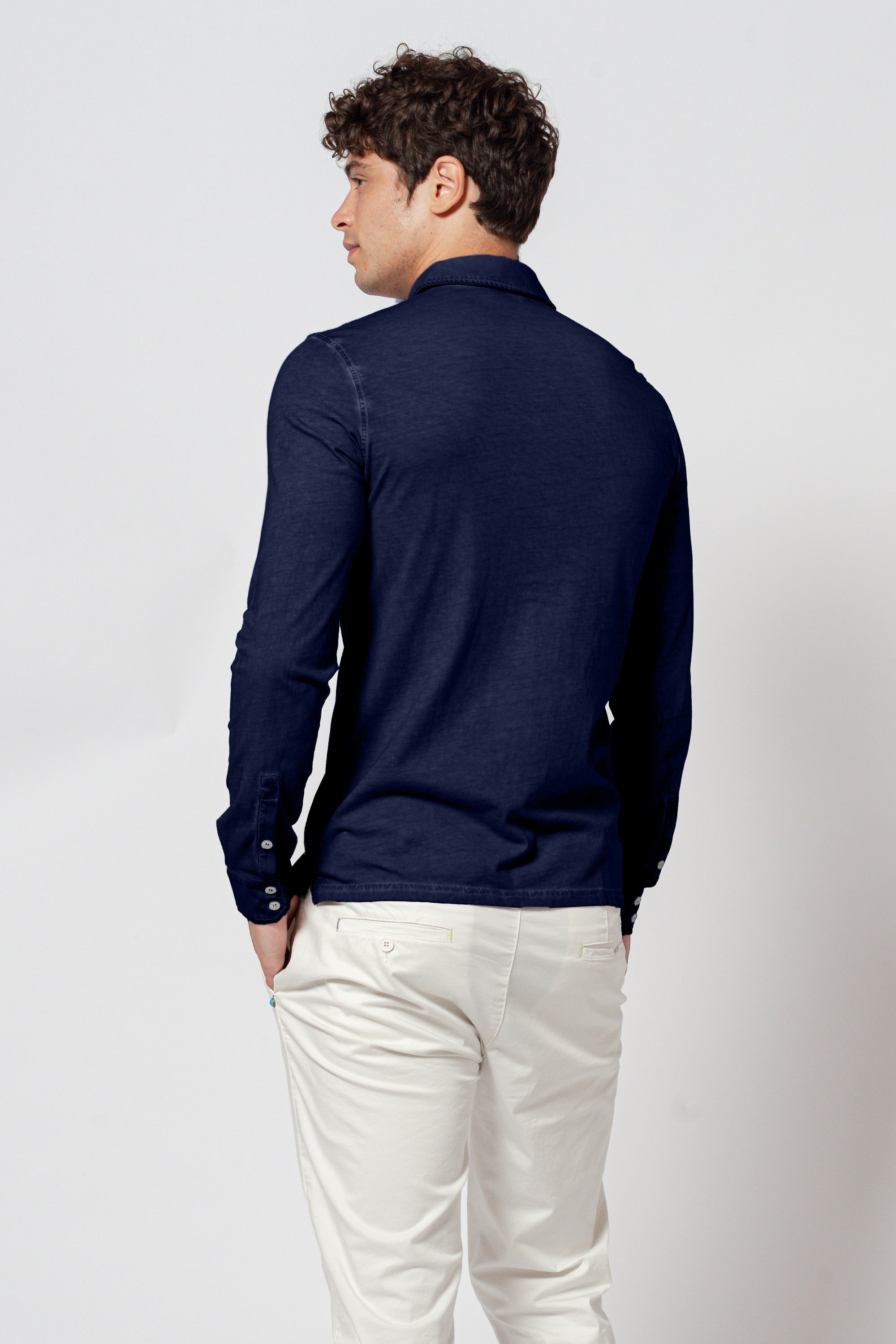 Cotton Jersey Shirt - Navy