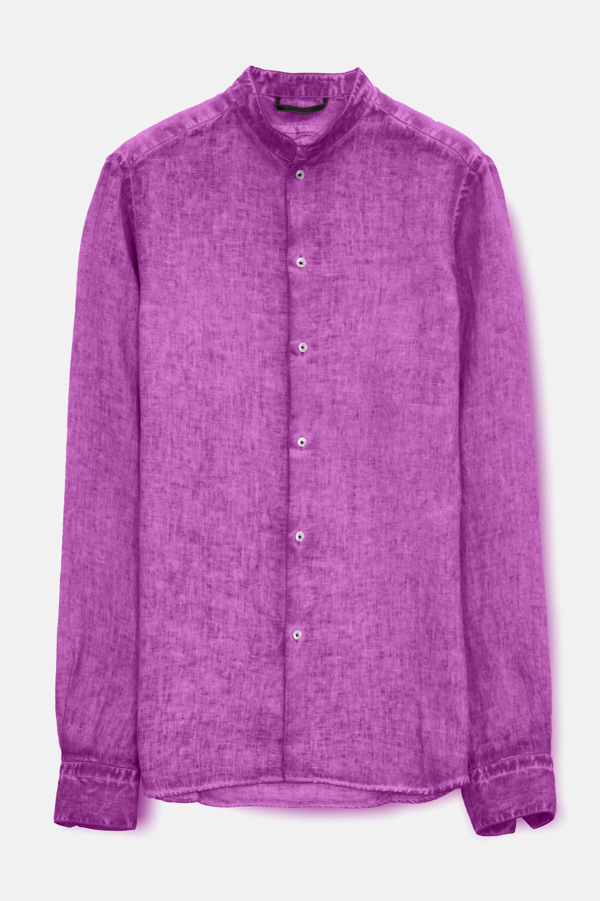 Banded Collar Linen Shirt - Bouganvillea