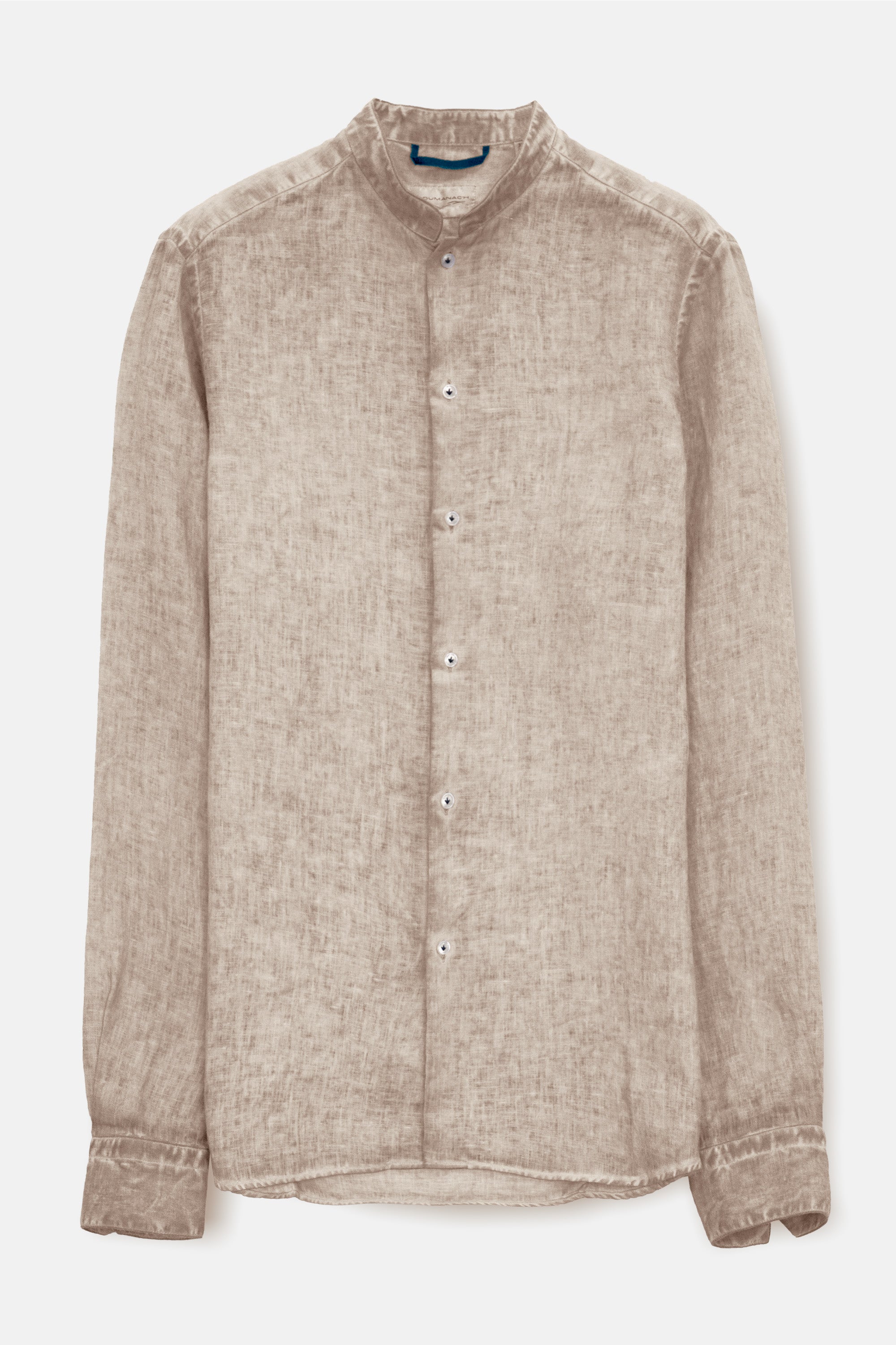Banded Collar Linen Shirt - Harbor