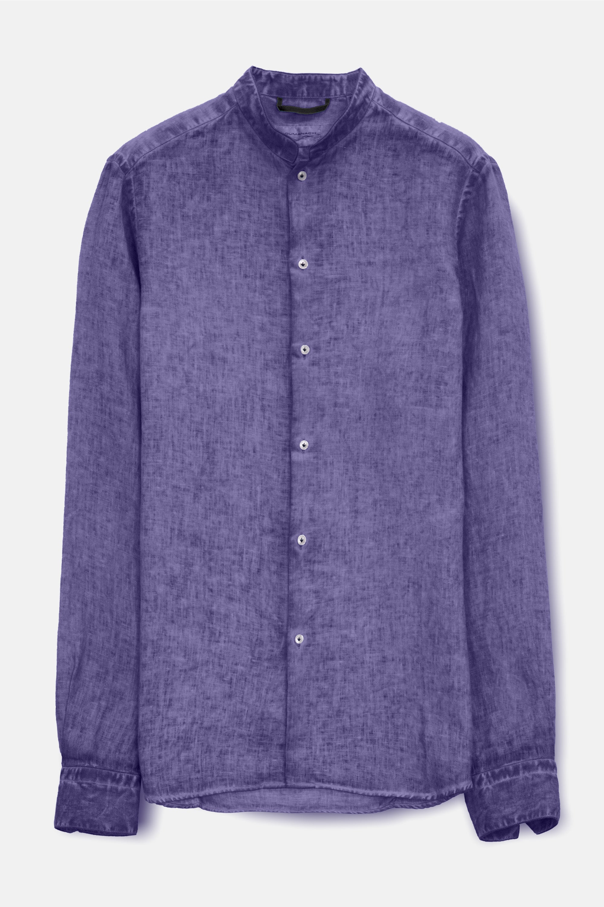 Banded Collar Linen Shirt - Mirtillo