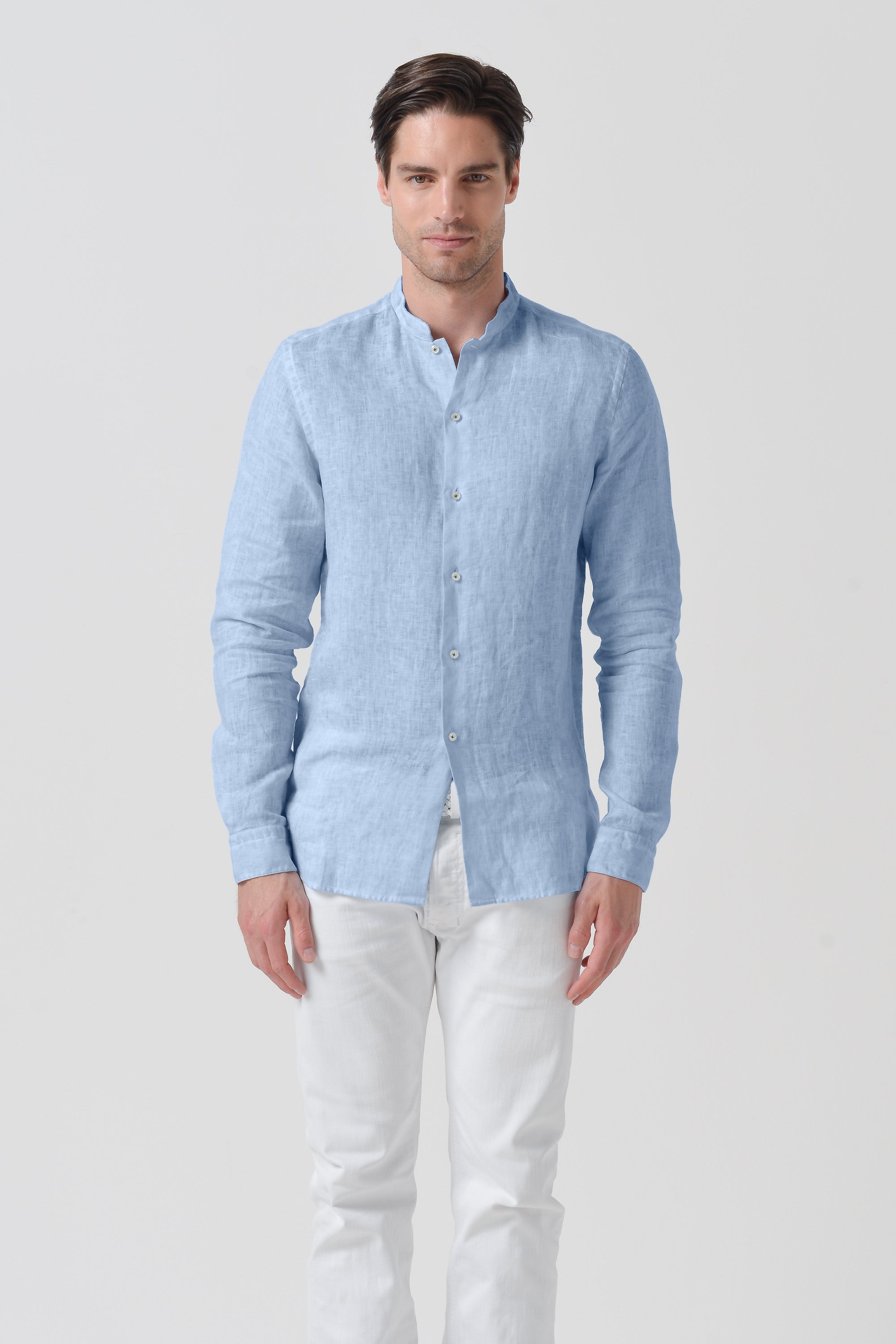 Camicia Lino Collo Coreana - Fiji