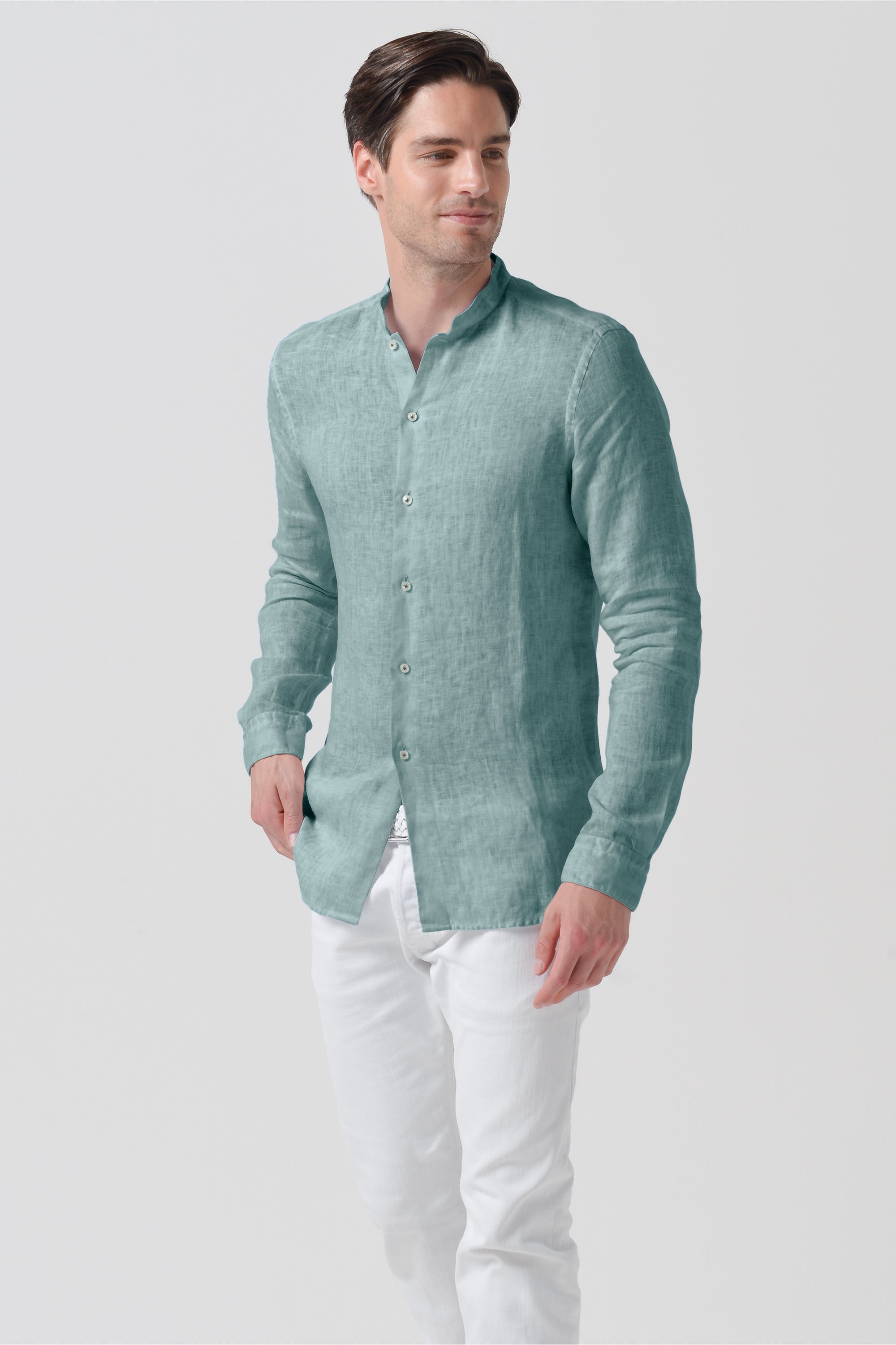 Camicia Lino Collo Coreana - Shark