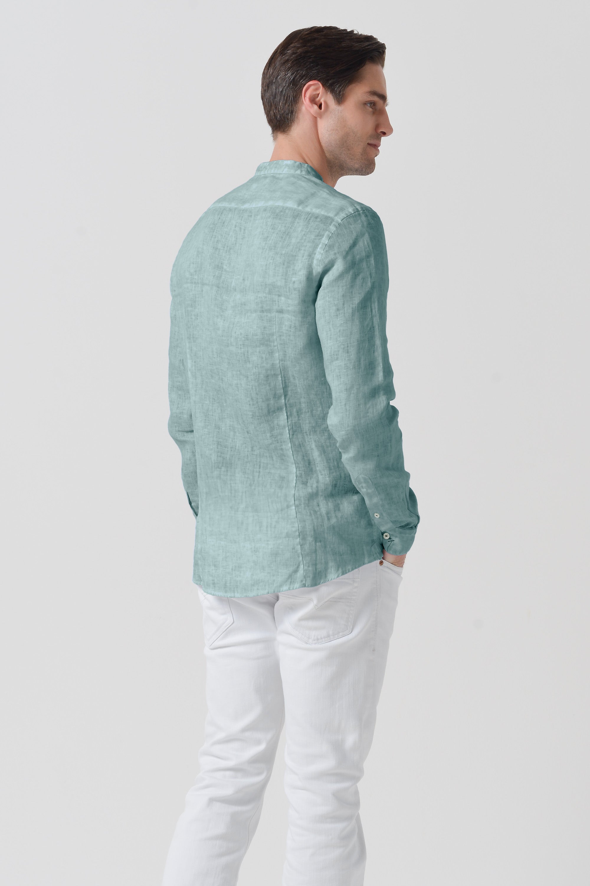 Camicia Lino Collo Coreana - Shark