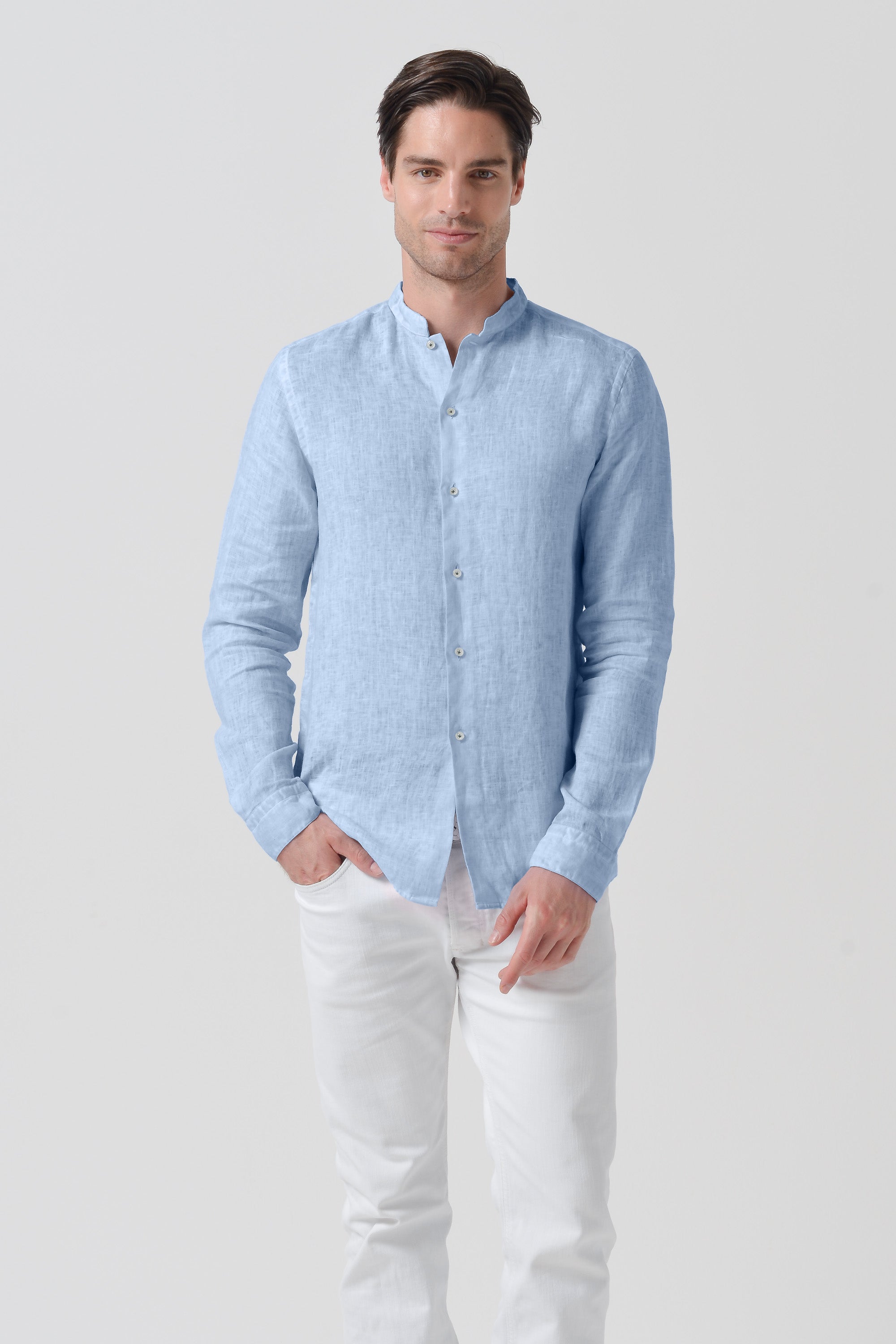 Camicia Lino Collo Coreana - Fiji