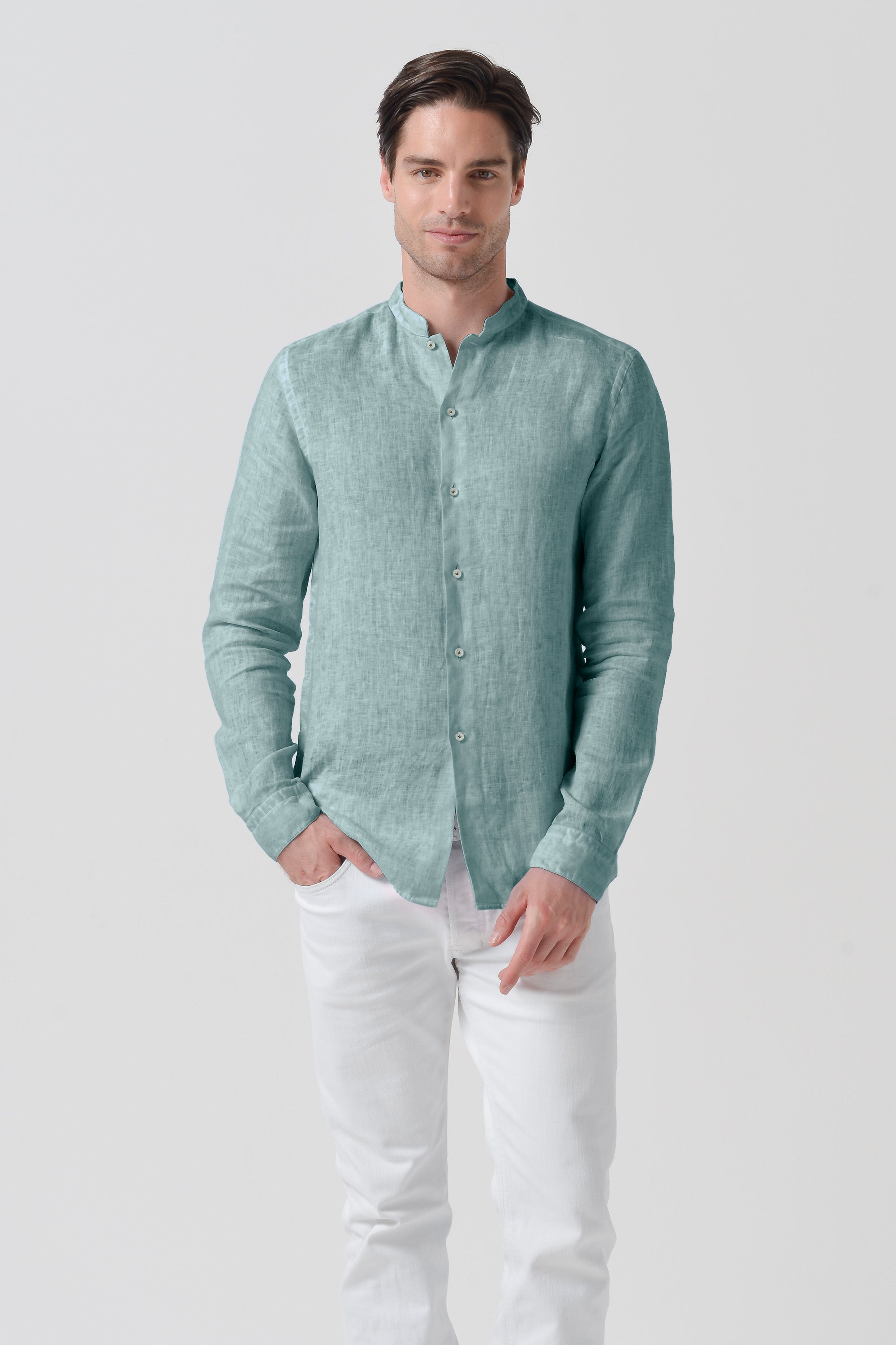 Camicia Lino Collo Coreana - Shark