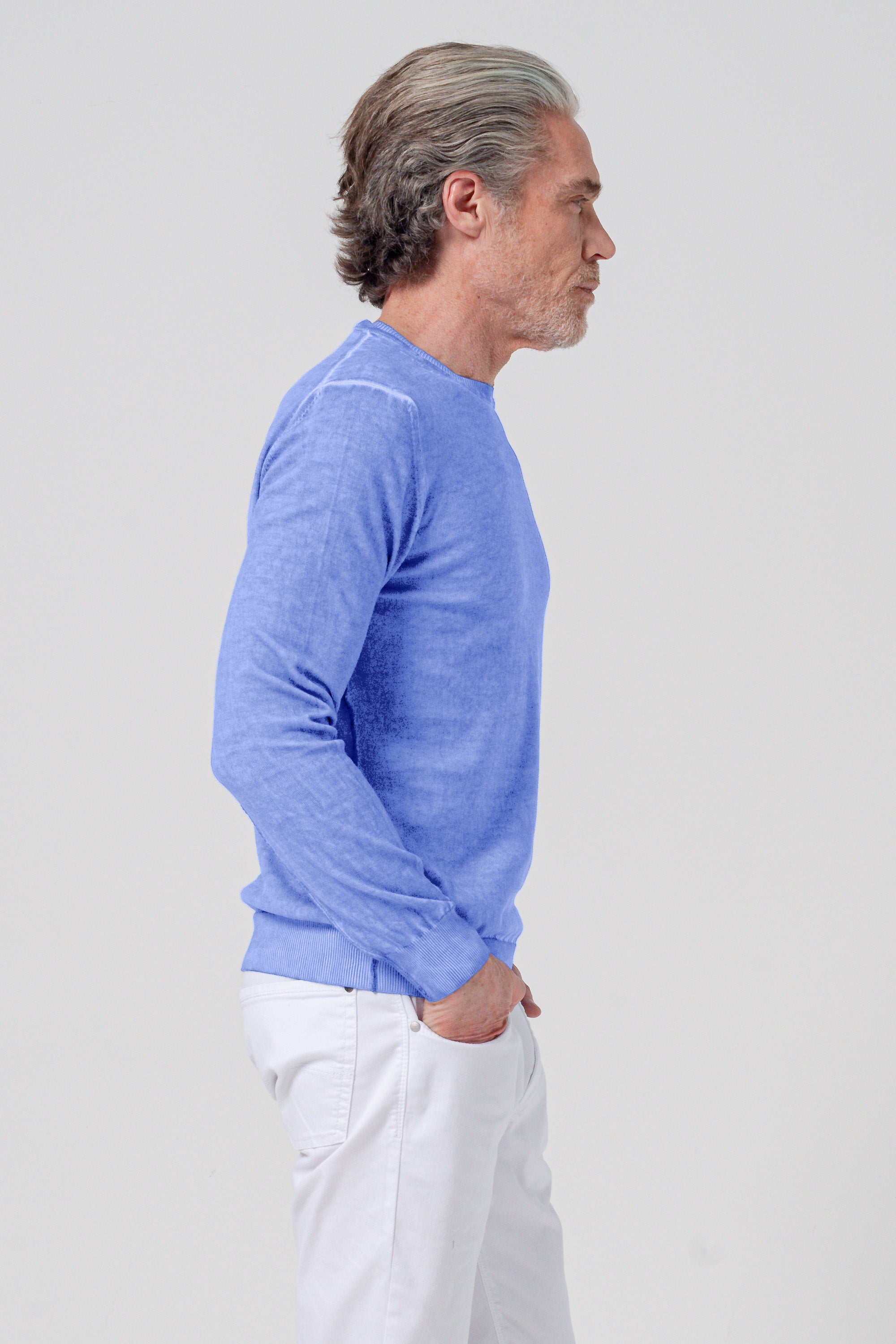 Lightweight Cotton Crew Neck Sweater - Bay