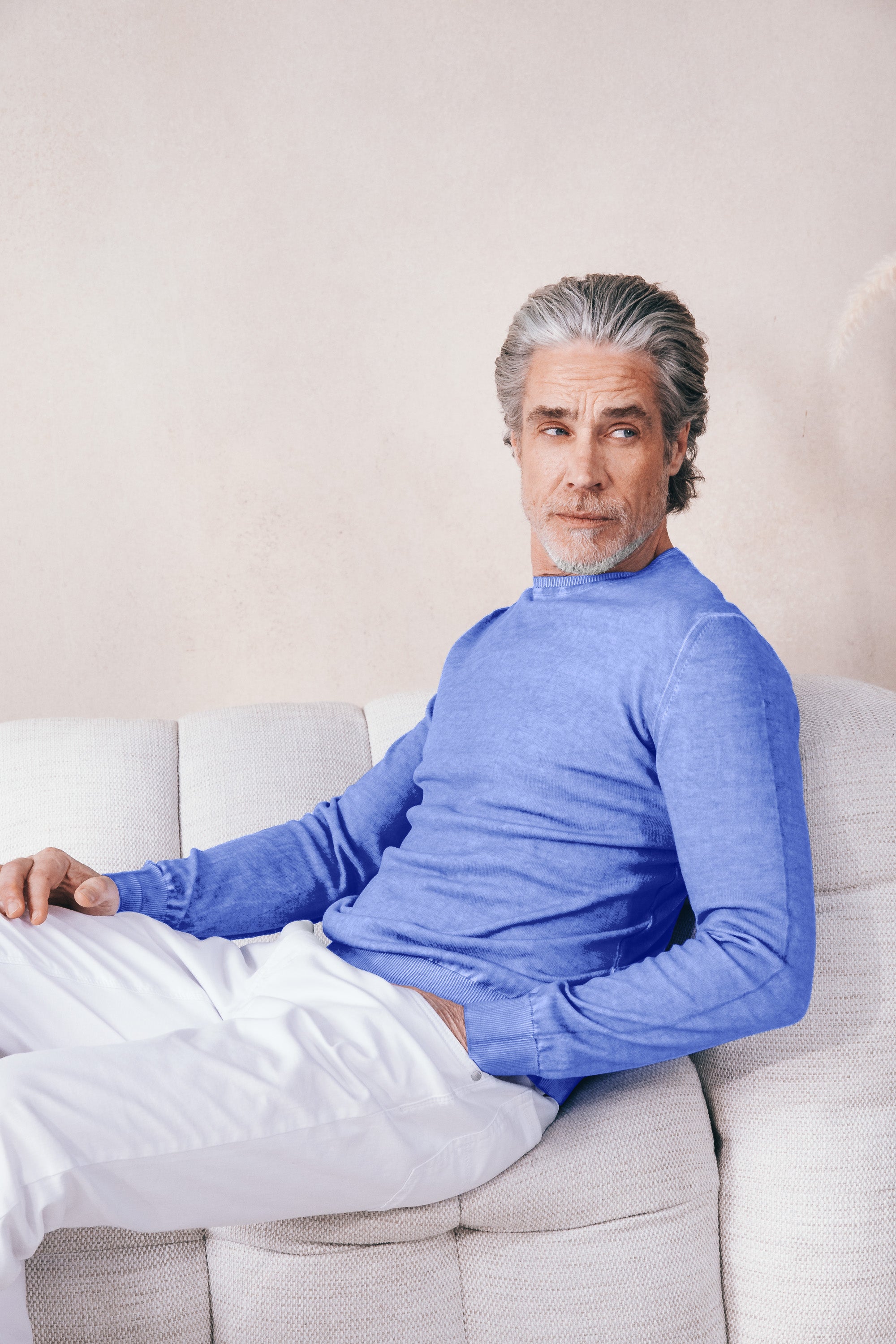 Lightweight Cotton Crew Neck Sweater - Bay