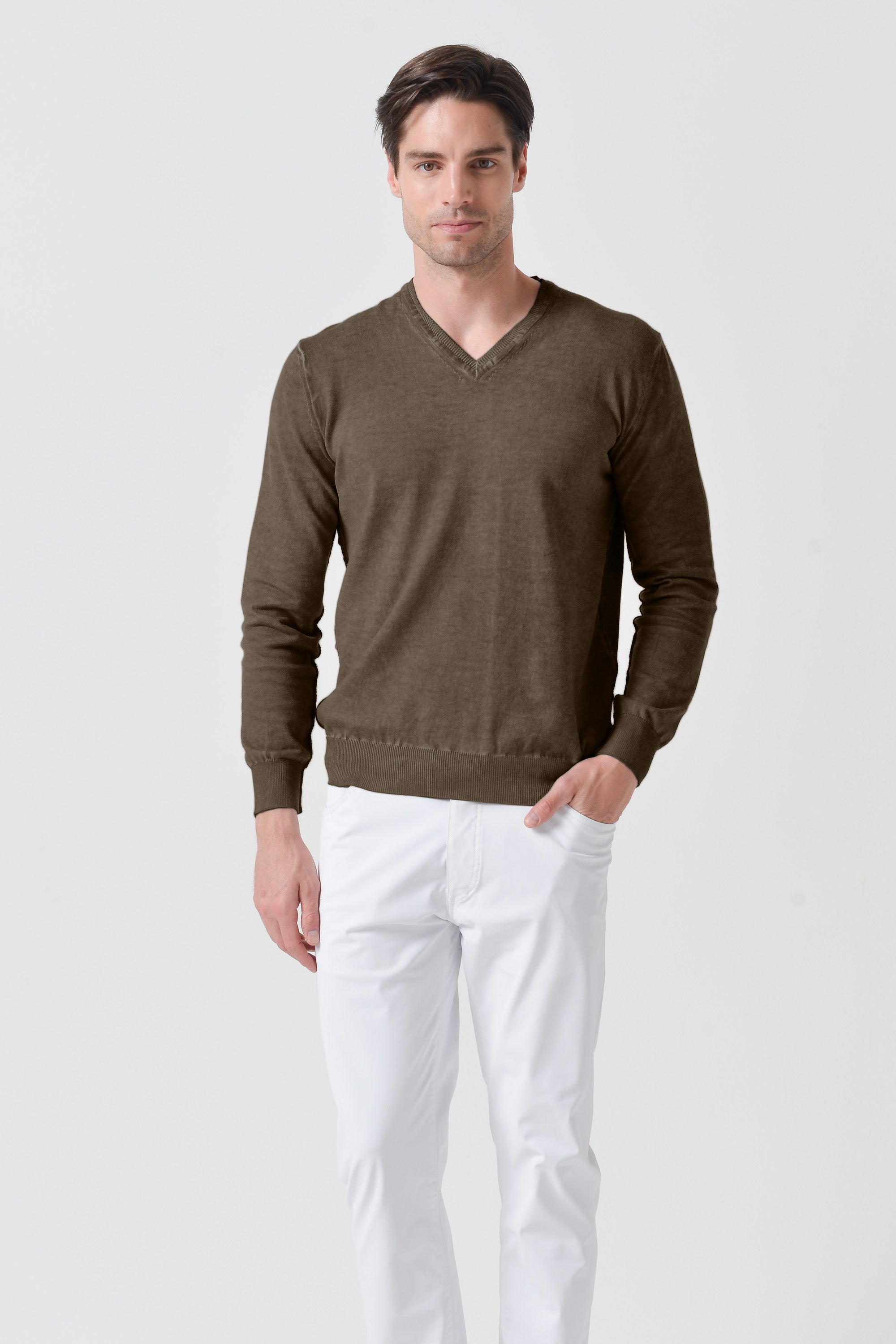 Maglia Scollo-V Cotone - Cocco