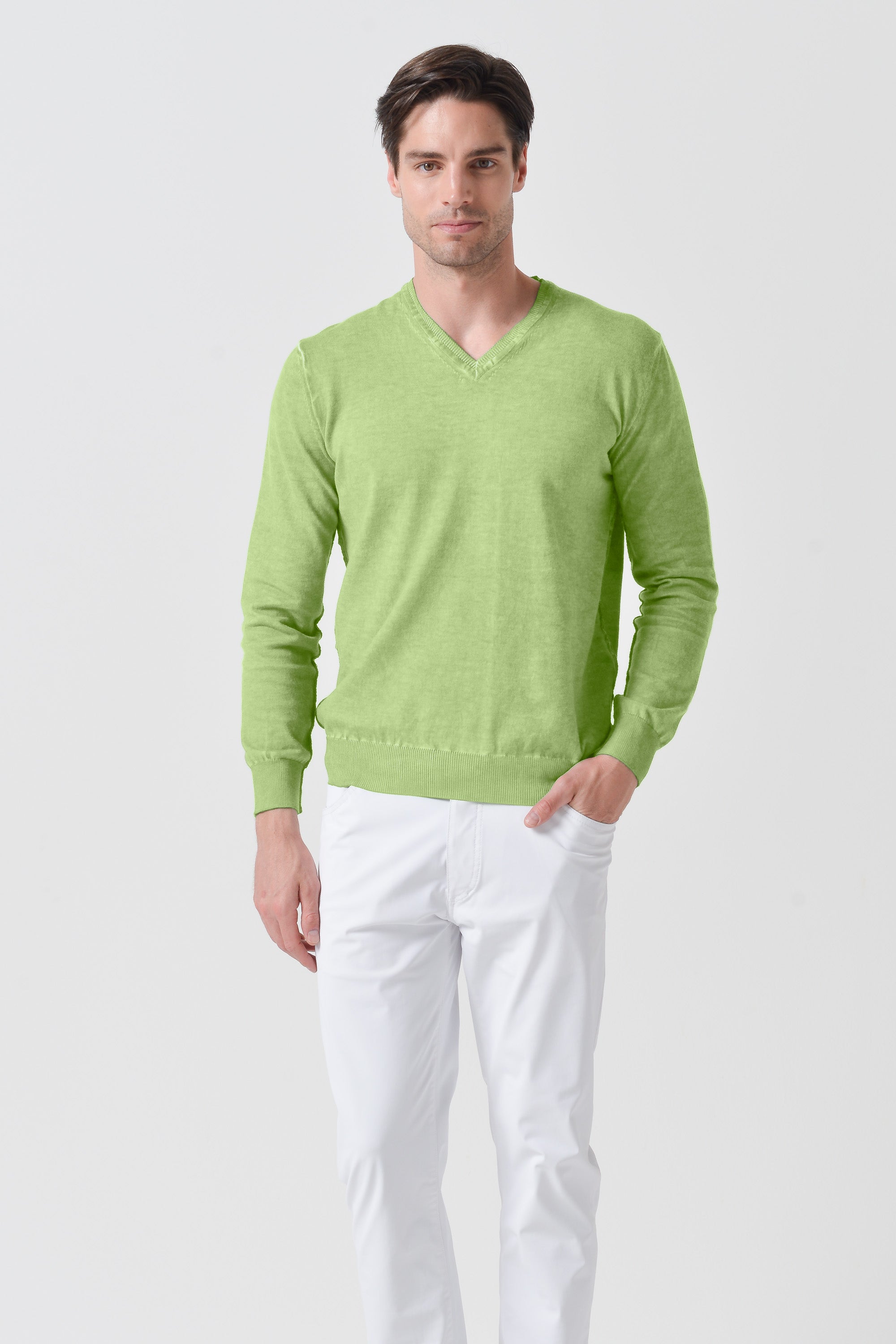 V-Neck Knit - Kiwi