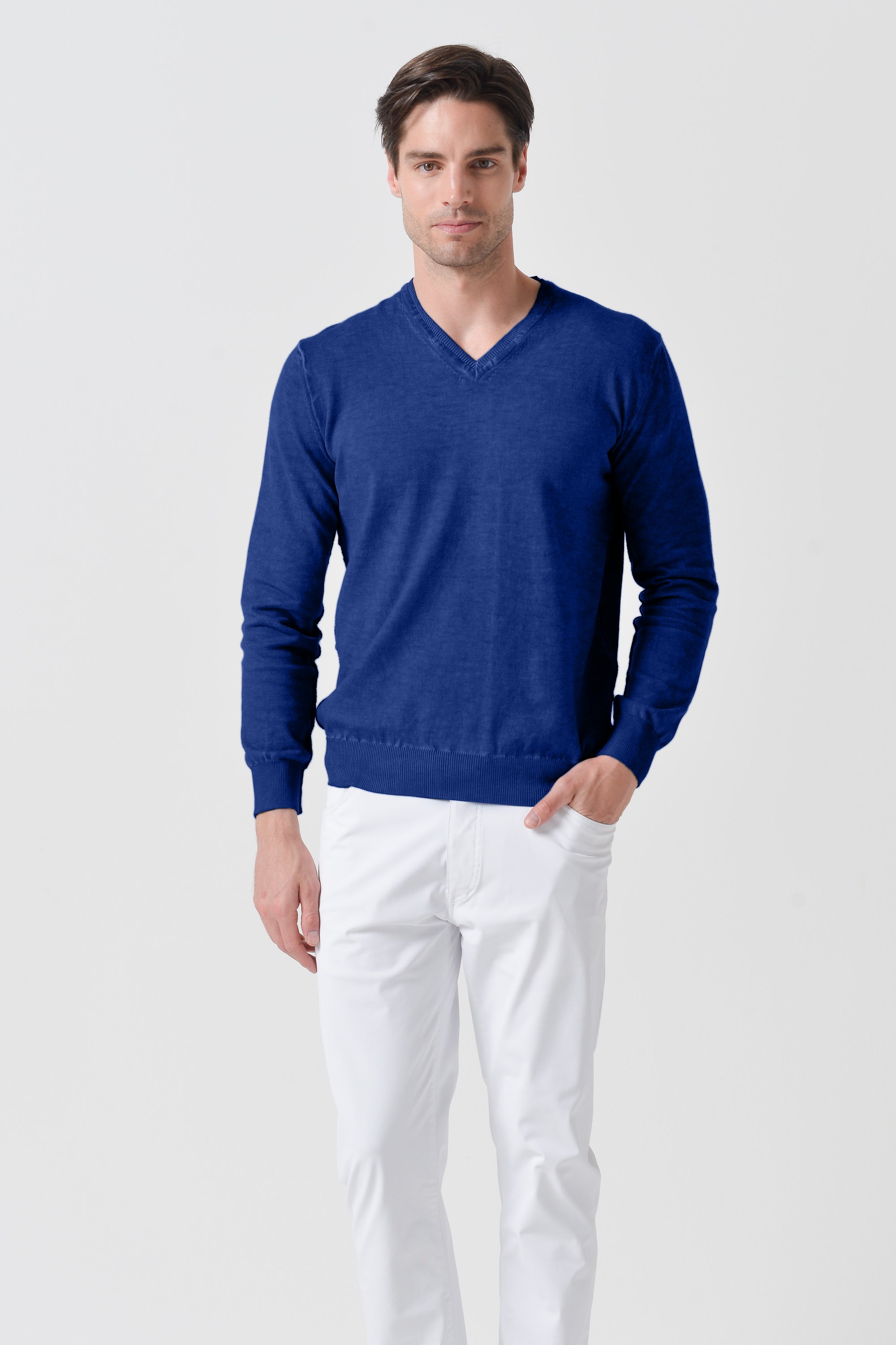 V-Neck Knit - Royal