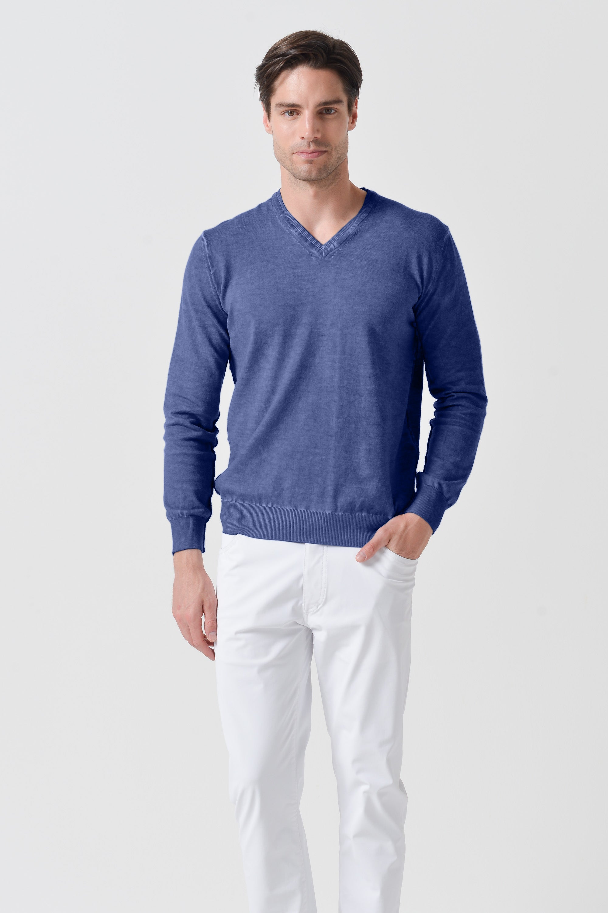 V-Neck Knit - Whale