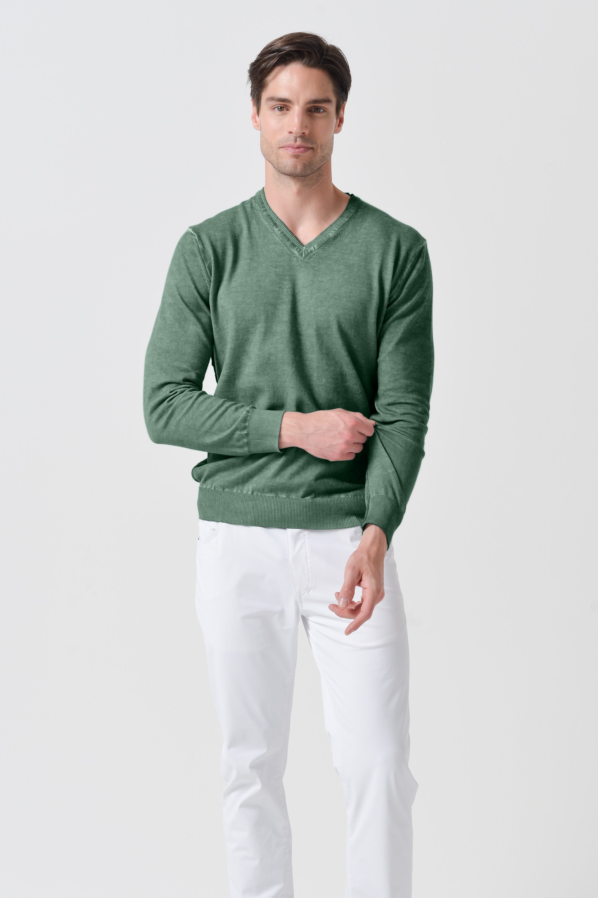 V-Neck Knit - Juniper