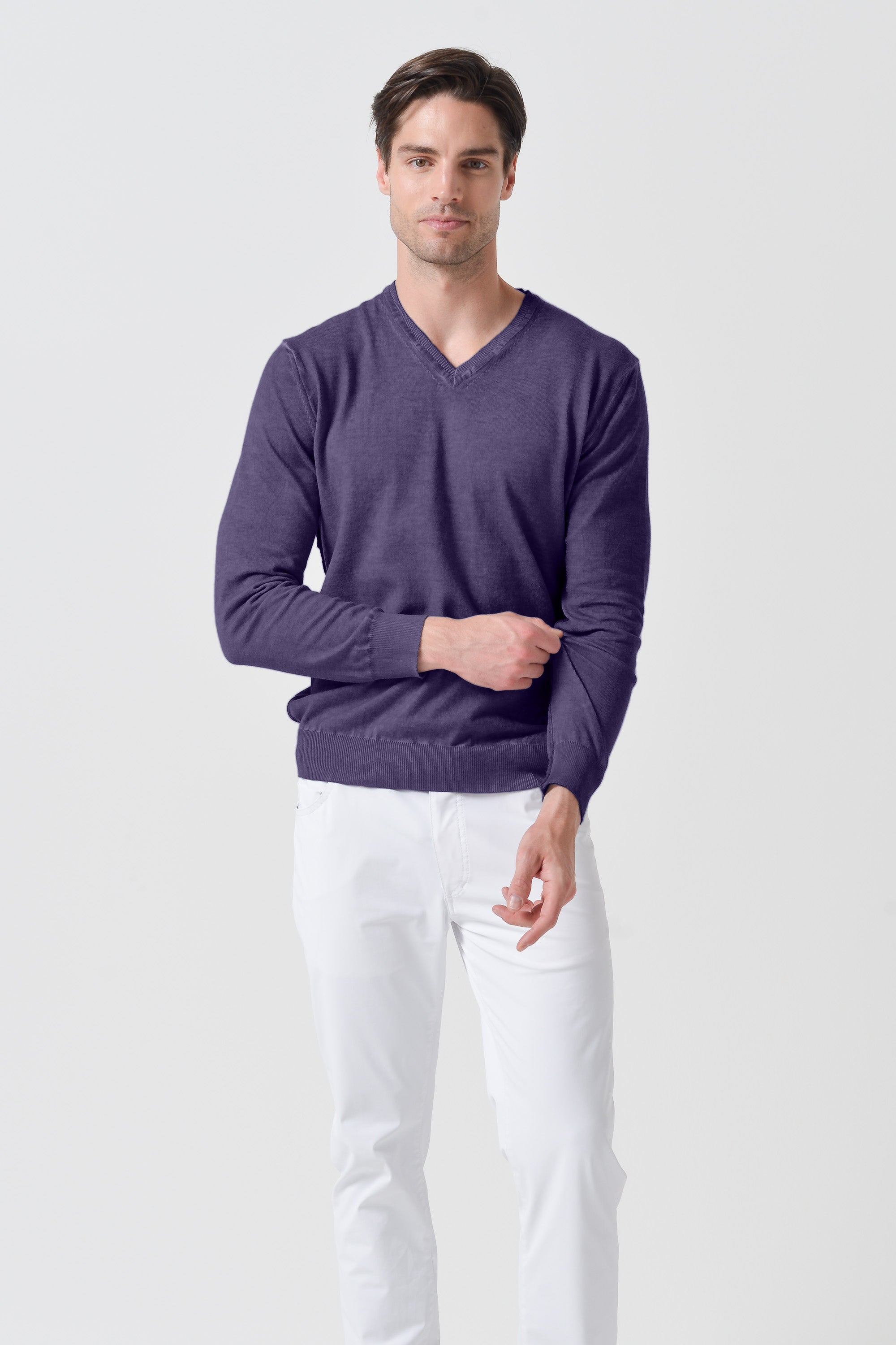 Maglia Scollo-V Cotone - Mirto