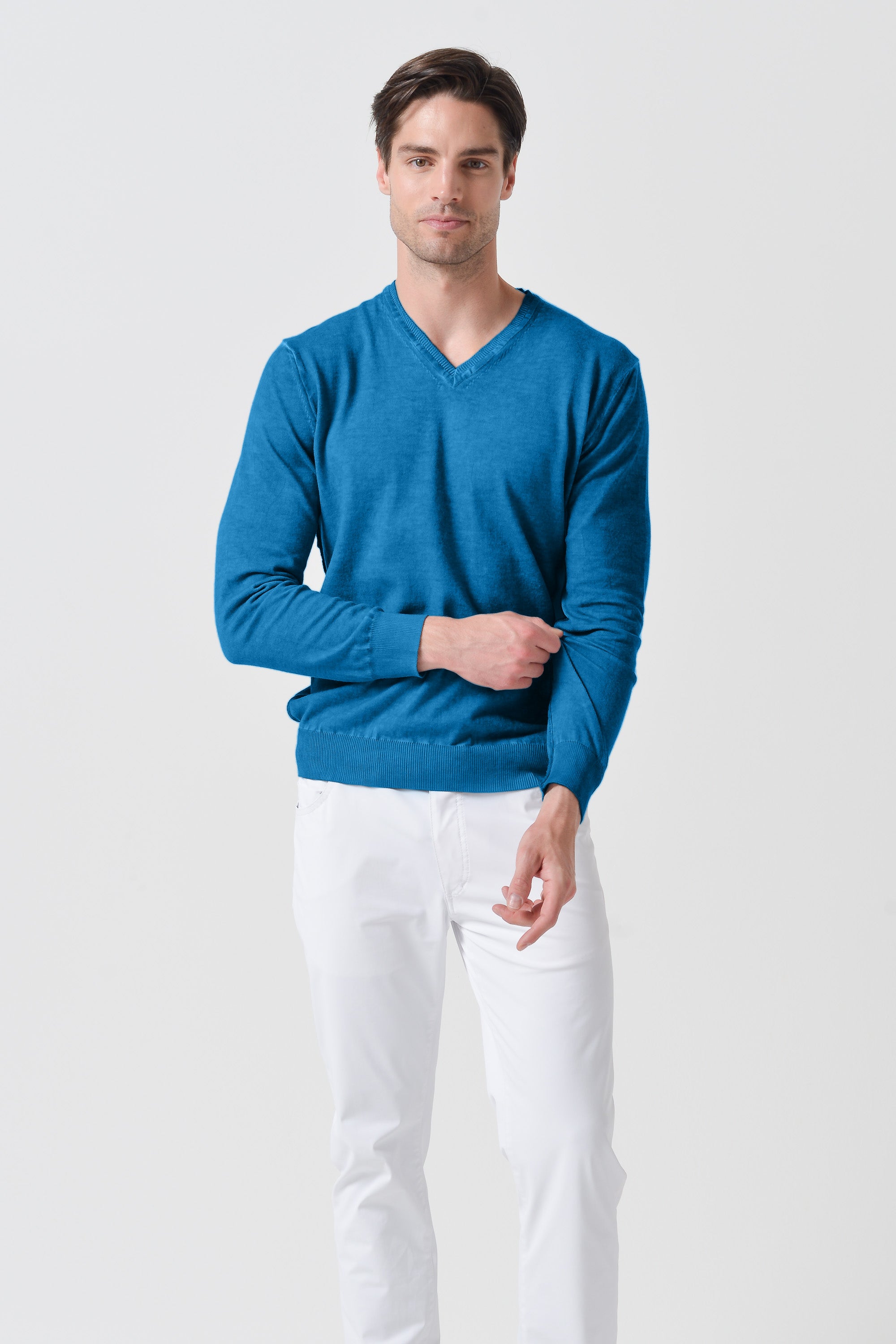 V-Neck Knit - Mistral