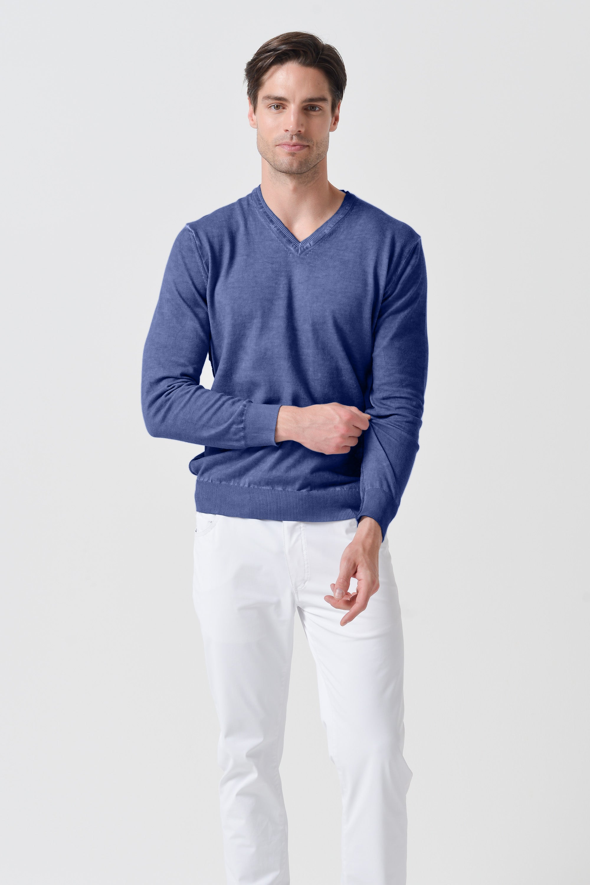 V-Neck Knit - Whale