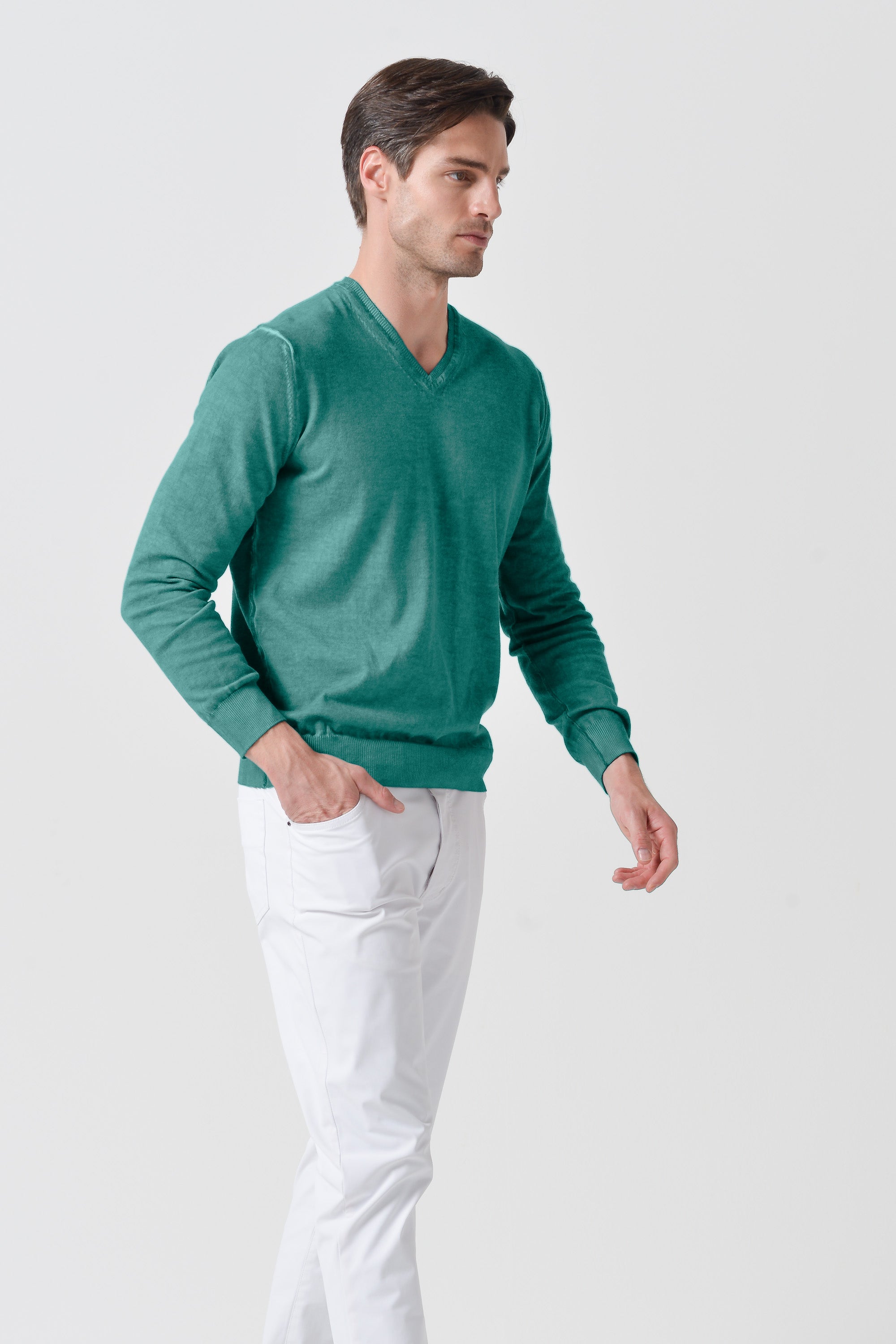 Maglia Scollo-V Cotone - Bahama