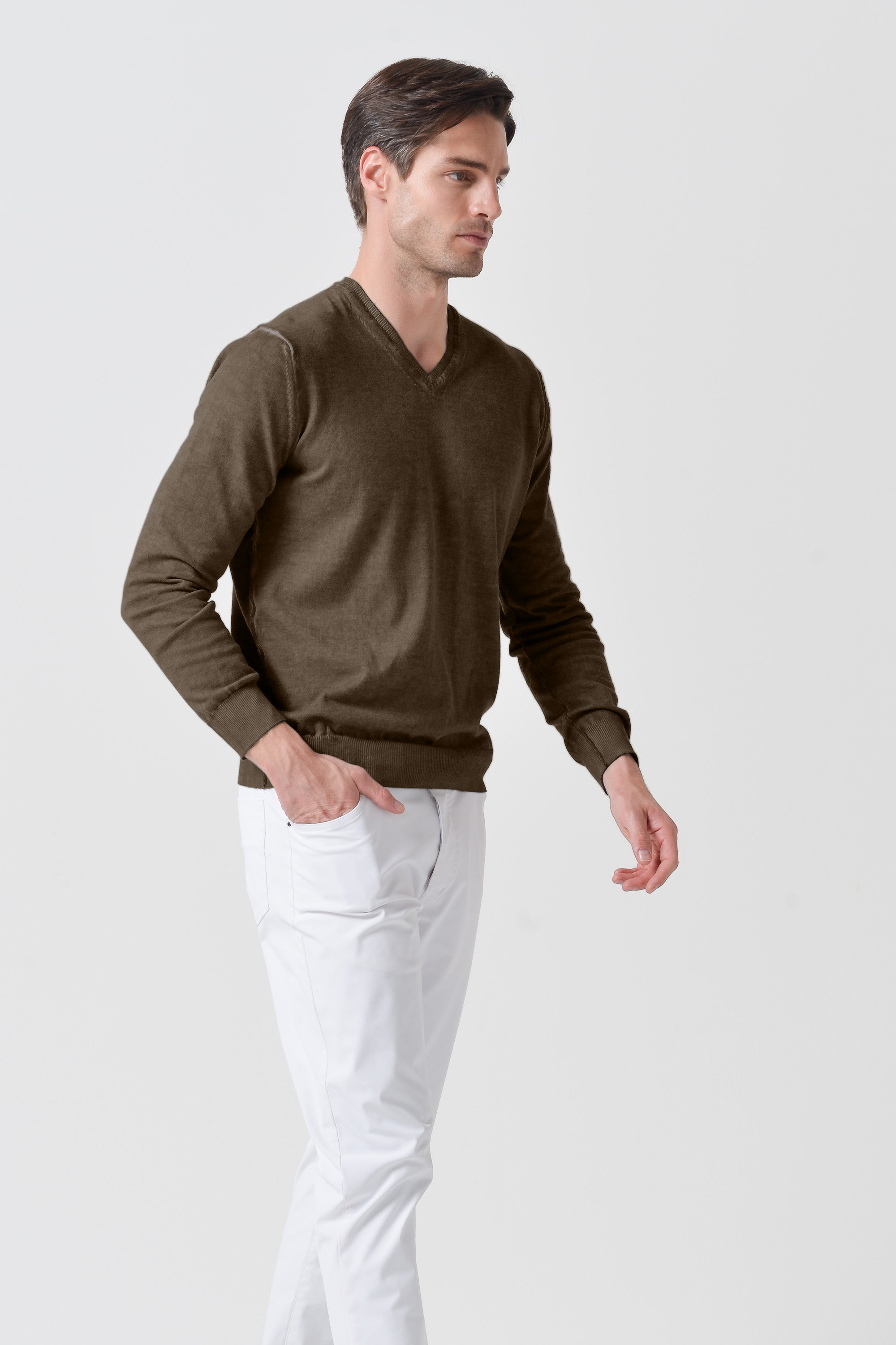 Maglia Scollo-V Cotone - Cocco